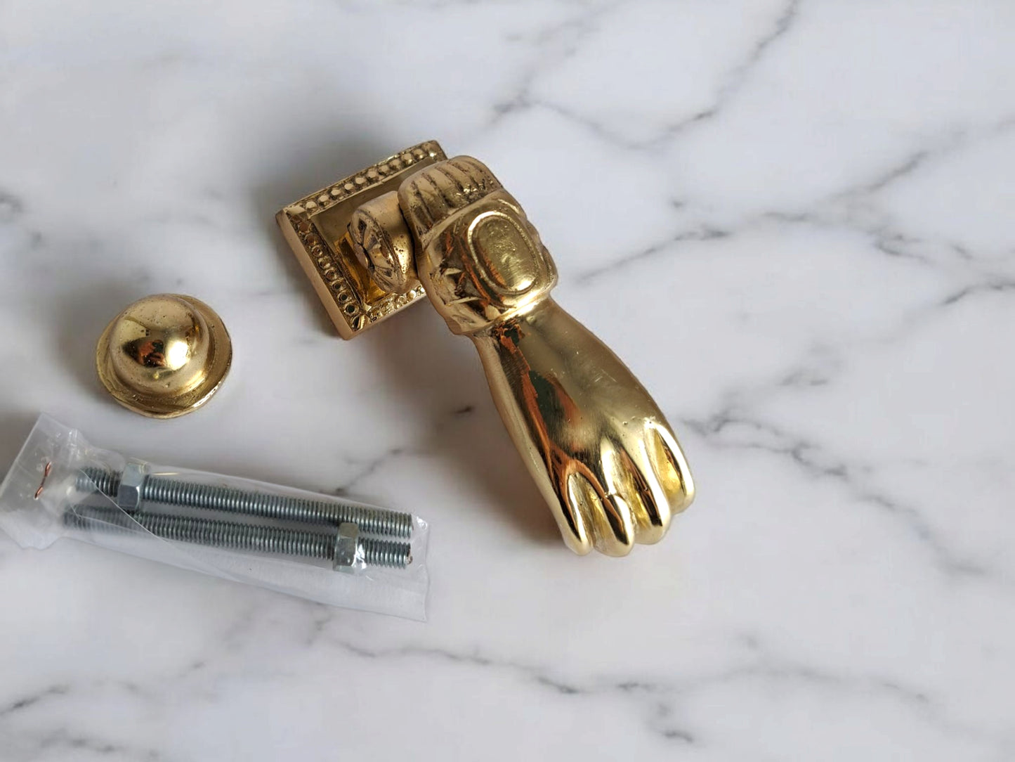 Vintage Brass Fatima's Hand Door Knocker – Mirror Gold