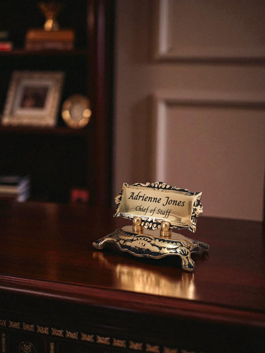 Personalized Brass Desk Name Plate – Custom Office Name Sign – Engraved Solid Brass Nameplate