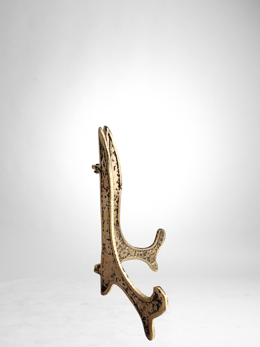 Vintage Brass Plate Stand – Decorative Tabletop Display Easel for Ceramic Plates, Artwork & Collectibles