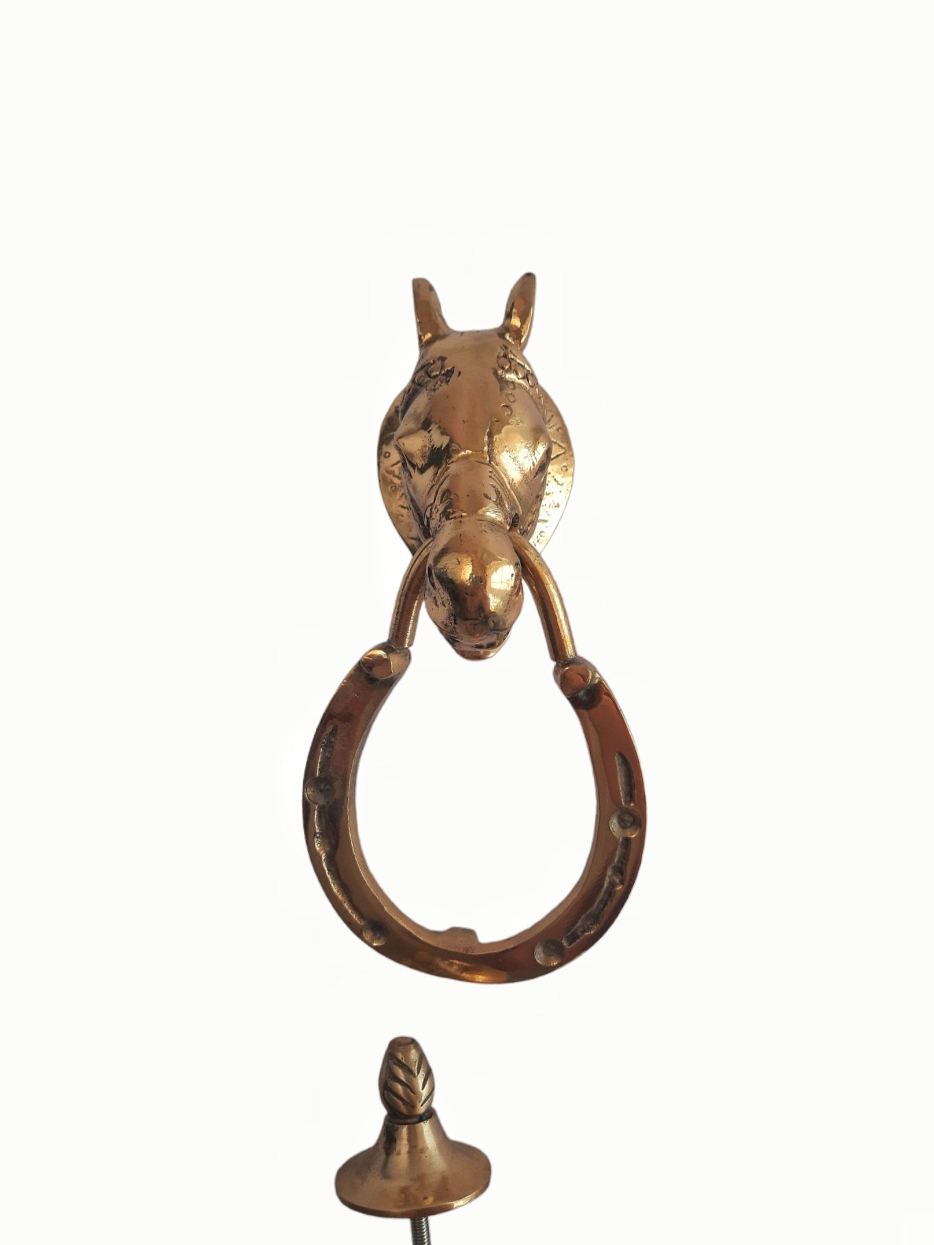 Solid Brass Horse Door Knocker – 23cm Vintage Equestrian Decor for Entryway