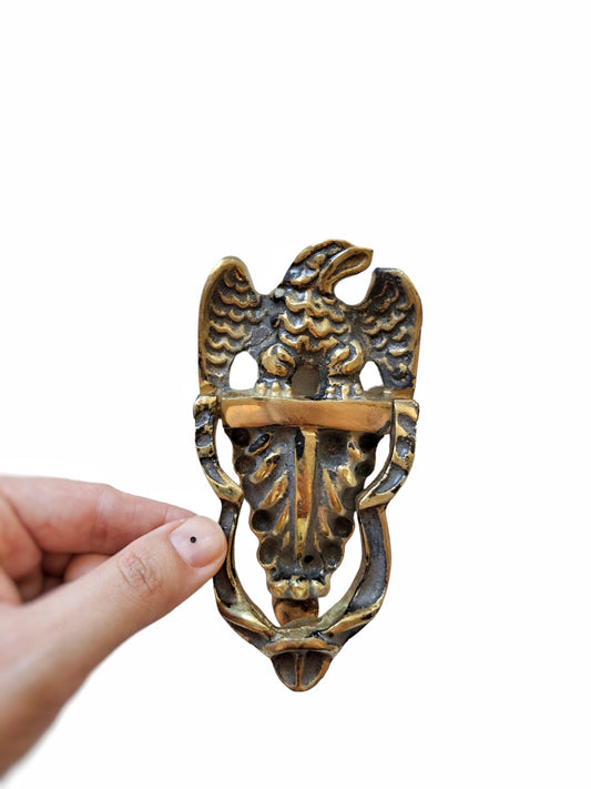 Antique Gold Brass Eagle Door Knocker – Solid Vintage Style Entryway Decor
