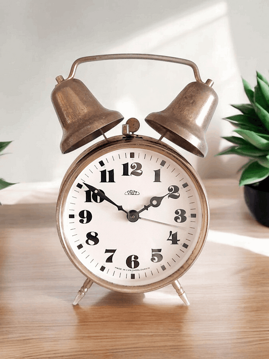 Twin Bell Metal Table Clock - Vintage Elegance for Timeless Decor