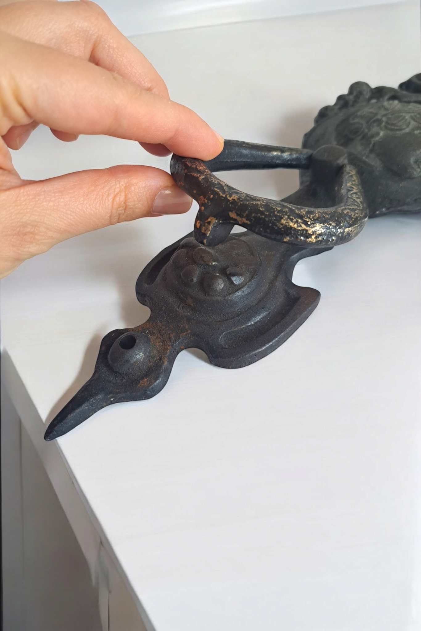 Vintage Brass Mythic Door Knocker – Antique Style, Handcrafted Decor