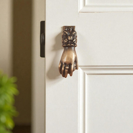 13cm Handcrafted Brass Fatima's Hand Door Knocker, Vintage Home Decor