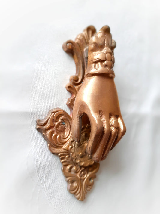 Vintage Brass Hand Door Knocker – Fatima’s Hand Design