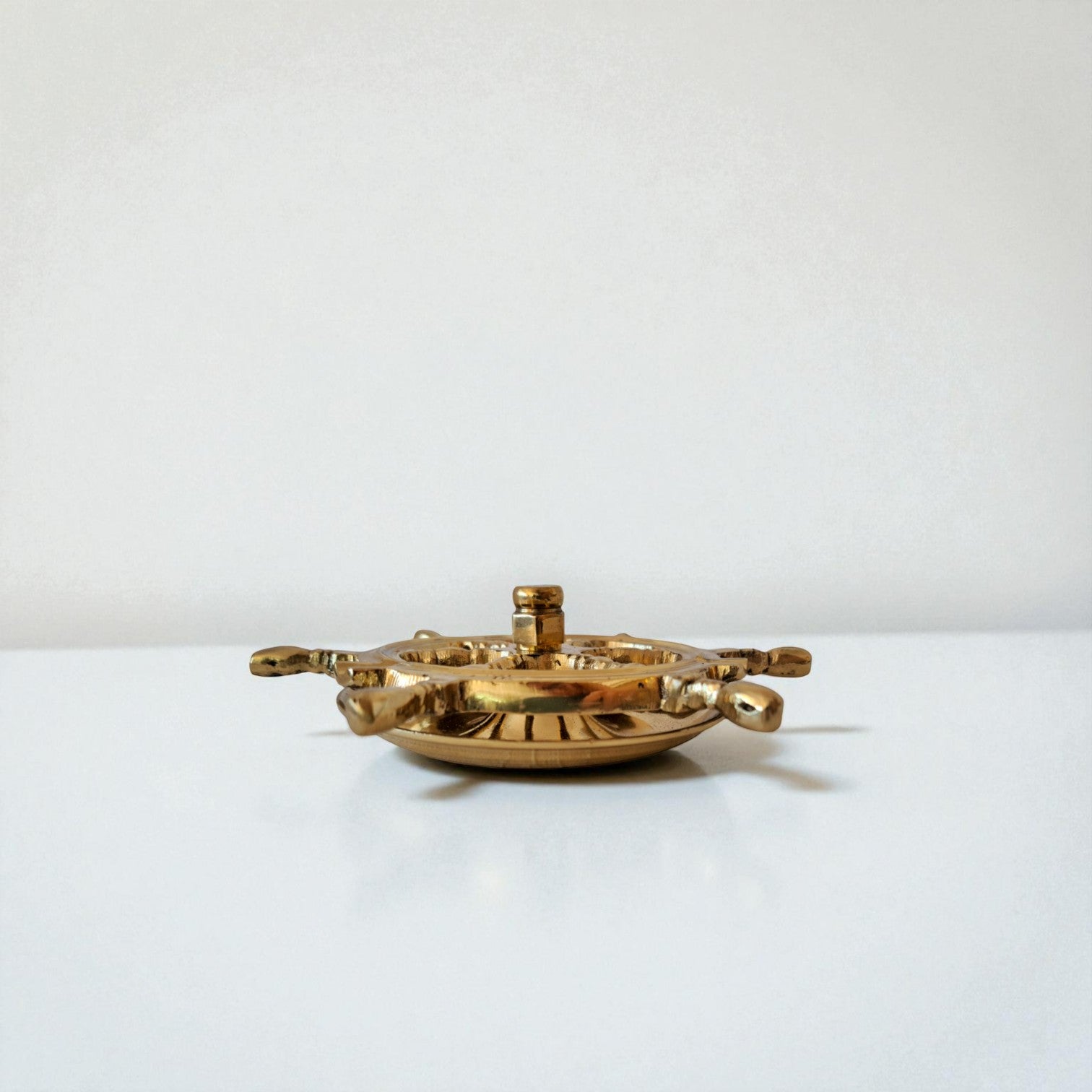Solid Brass Nautical Ashtray – Stylish Ship's Rudder Design