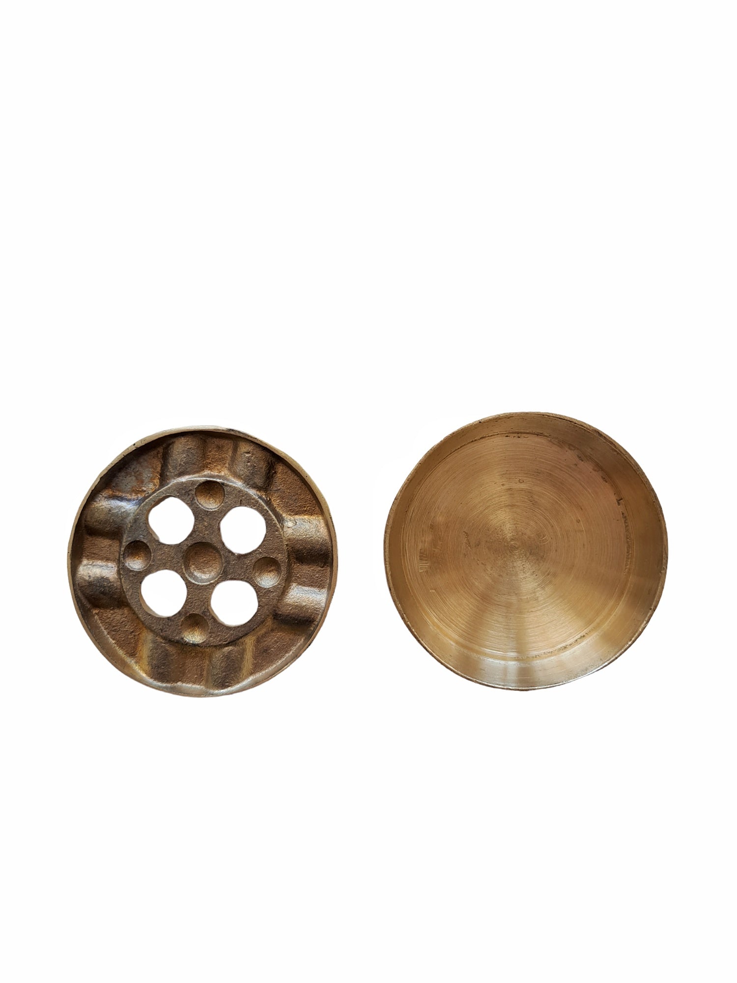Handcrafted Brass Ashtray with Lid | Retro Charm & Dual Finish