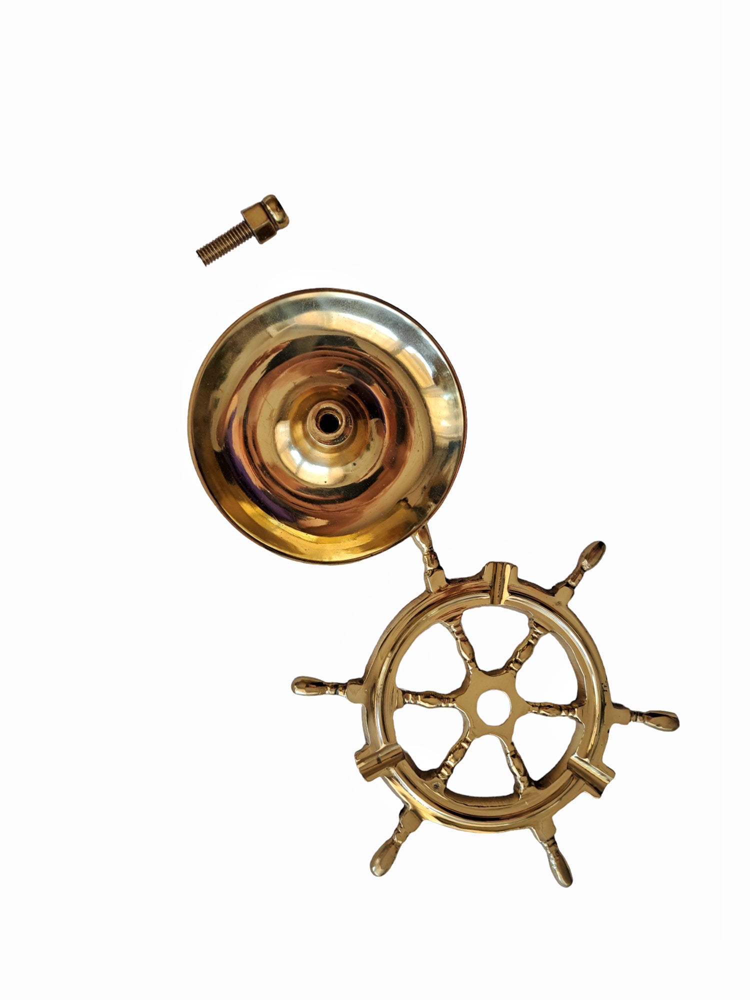 Solid Brass Nautical Ashtray – Stylish Ship's Rudder Design
