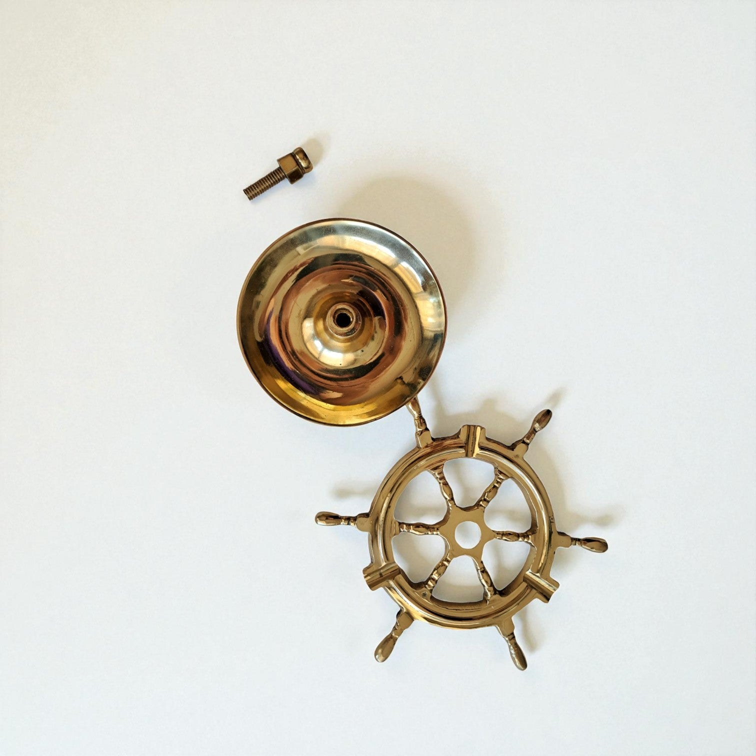 Solid Brass Nautical Ashtray – Stylish Ship's Rudder Design
