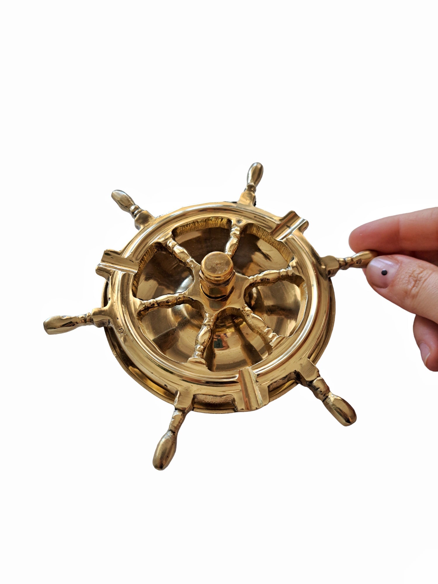 Solid Brass Nautical Ashtray – Stylish Ship's Rudder Design