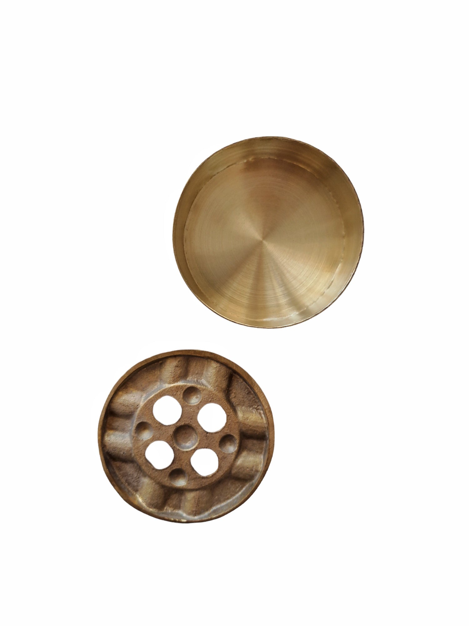 Handcrafted Brass Ashtray with Lid | Retro Charm & Dual Finish