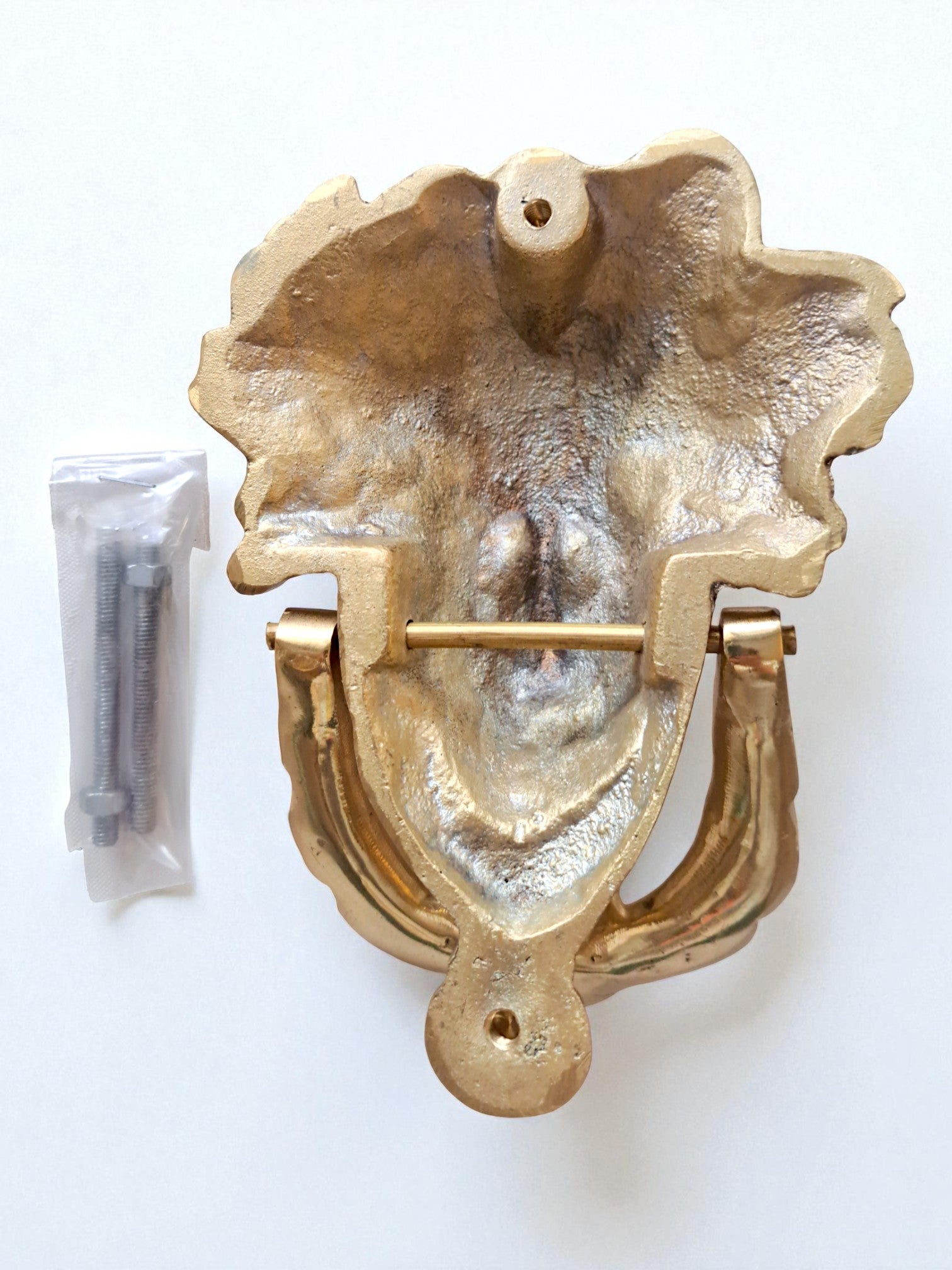 Elegant Grecian Goddess Dionysus Brass Door Knocker – Mirror Gold Finish, 19cm