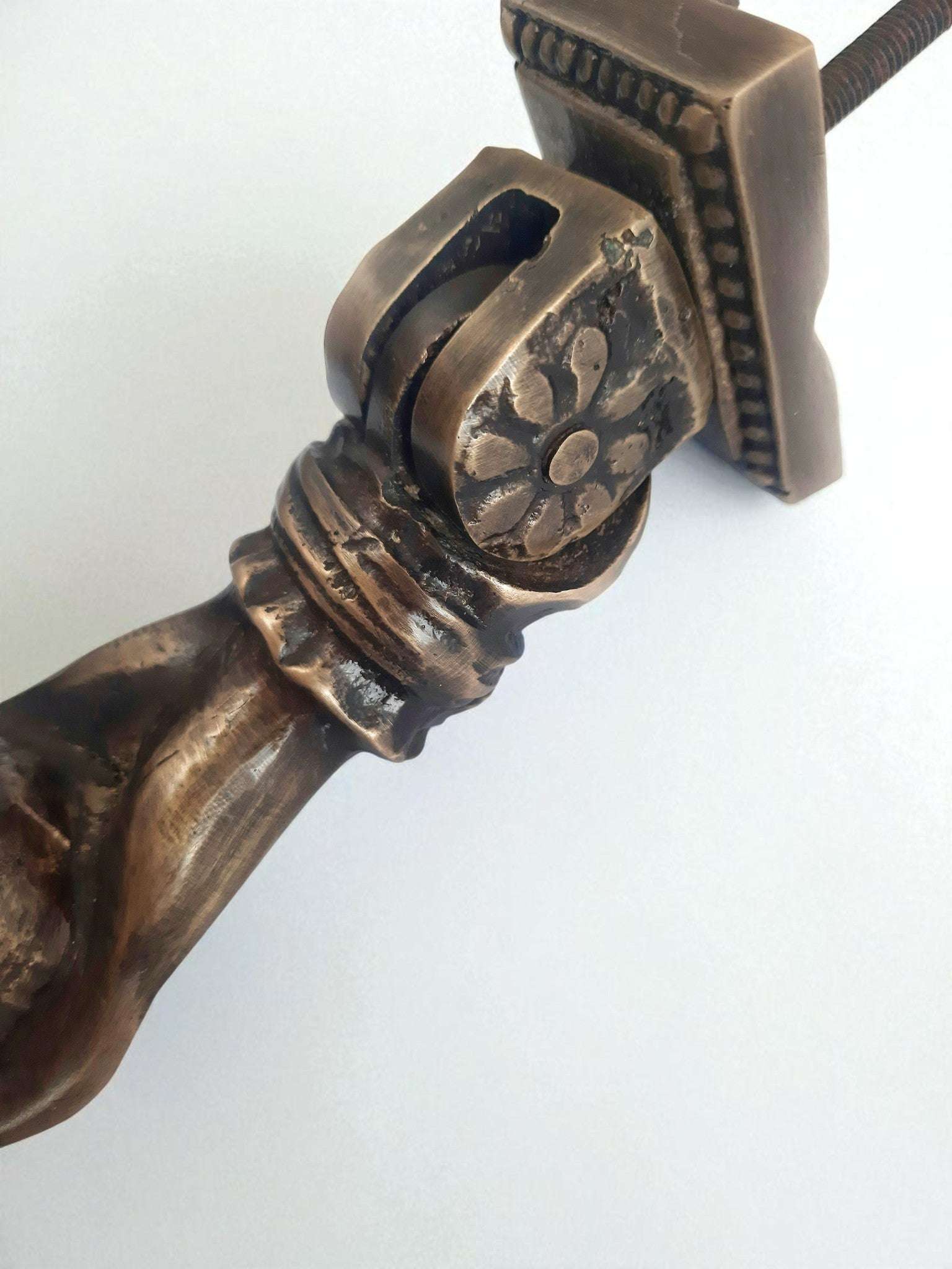 13cm Handcrafted Brass Fatima's Hand Door Knocker, Vintage Home Decor