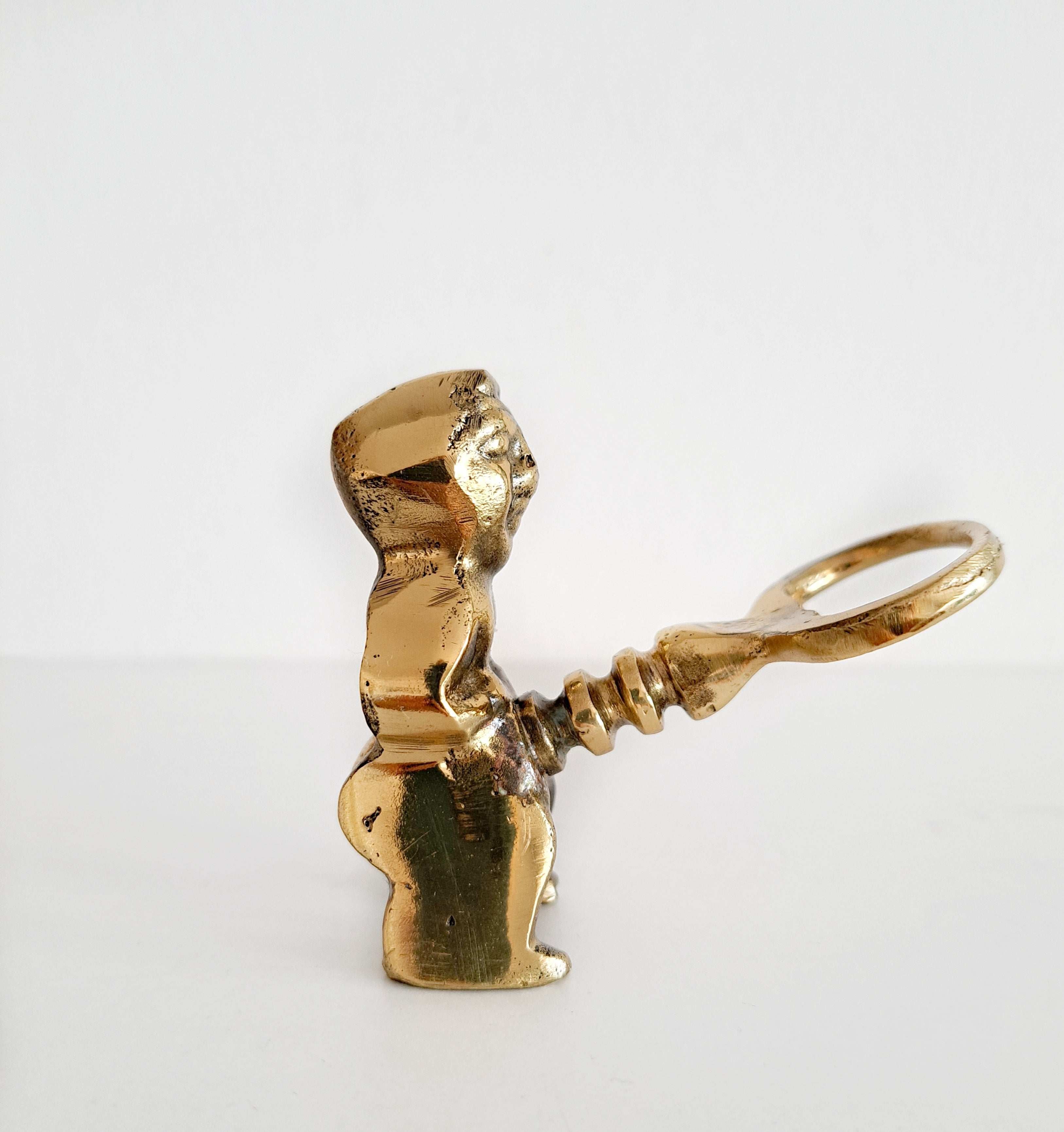 Brass Priapus Wine & Bottle Opener Set – Vintage-Style Fertility God Corkscrew Tool