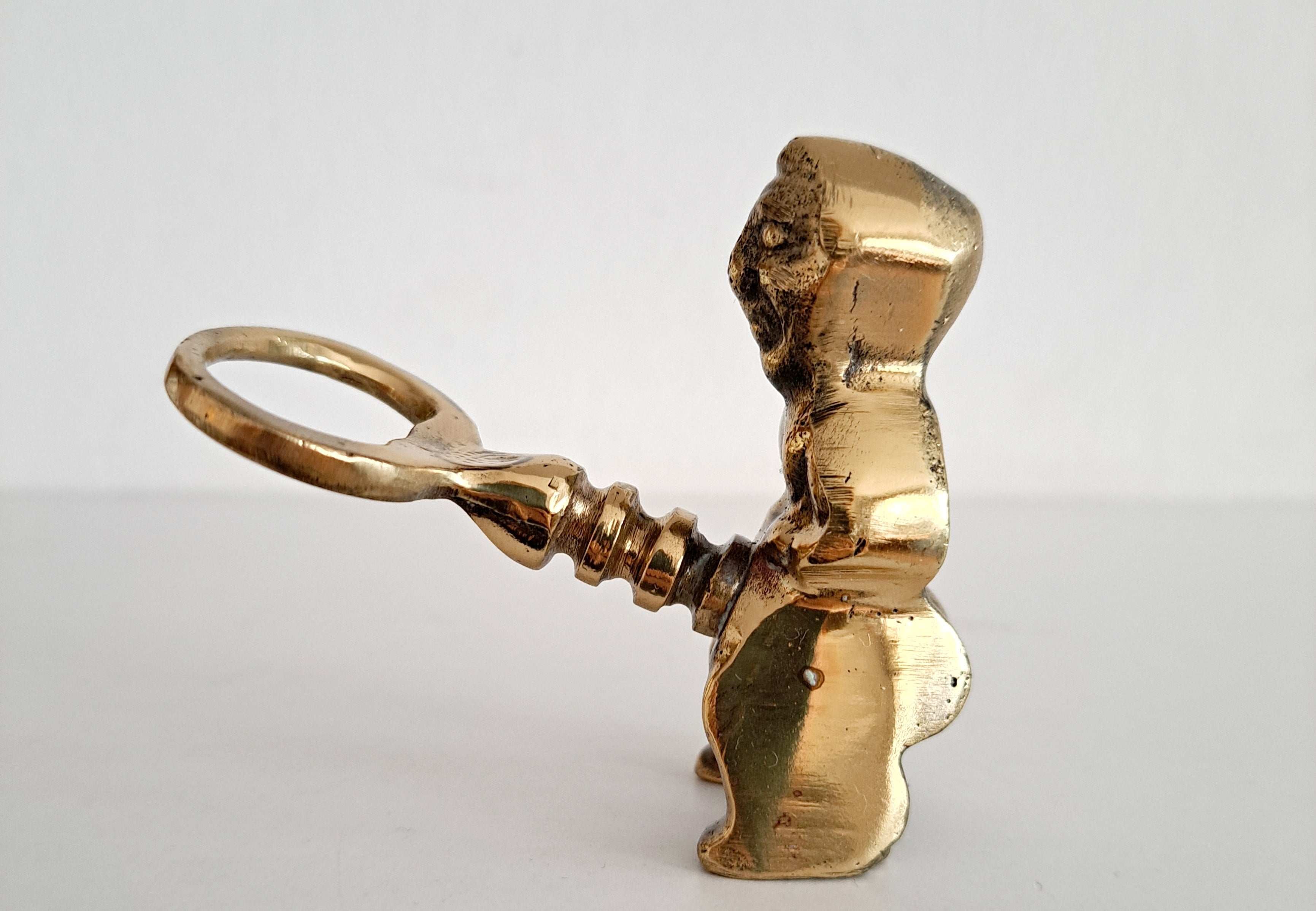 Brass Priapus Wine & Bottle Opener Set – Vintage-Style Fertility God Corkscrew Tool