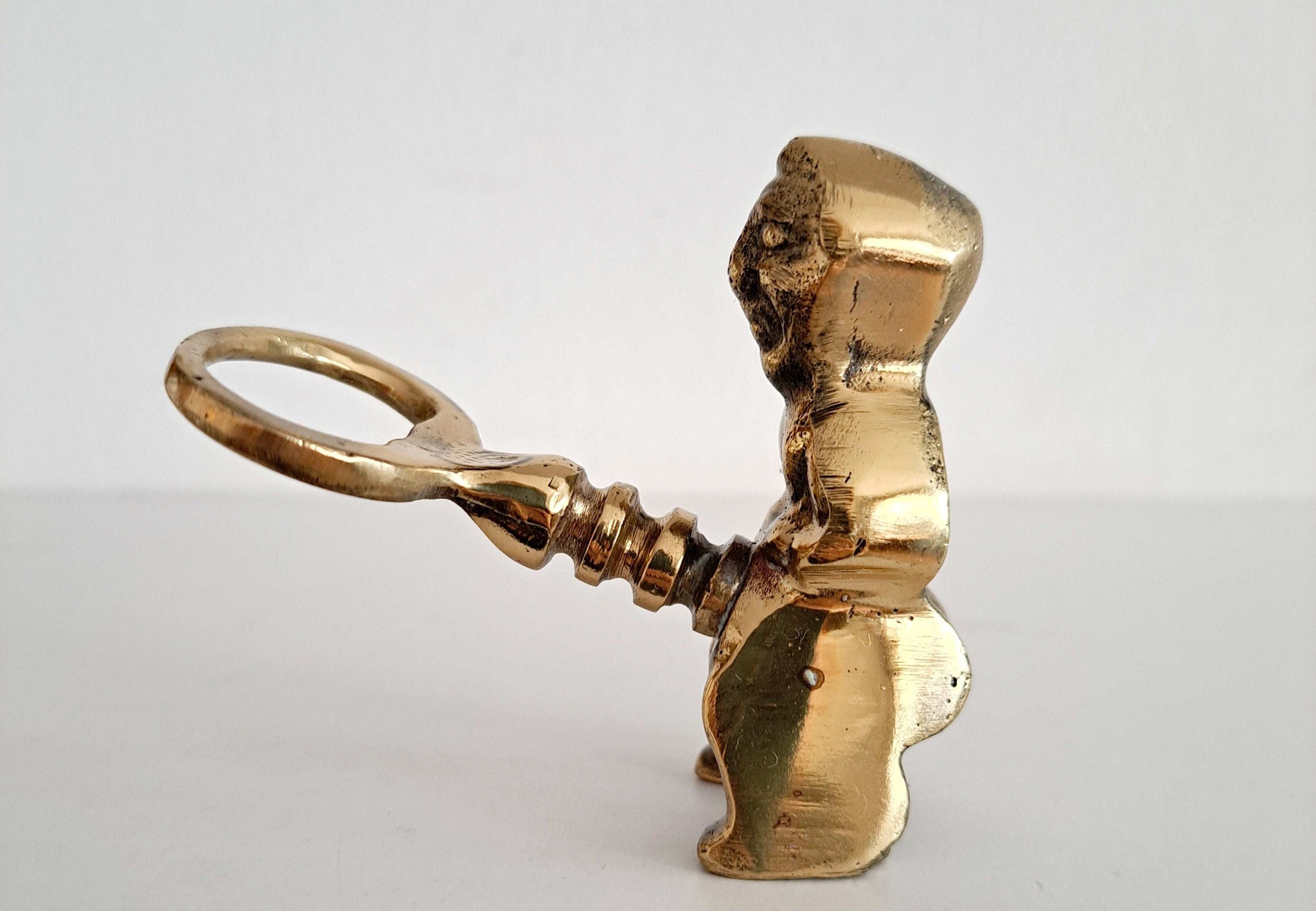 Brass Priapus Wine & Bottle Opener Set – Vintage-Style Fertility God Corkscrew Tool