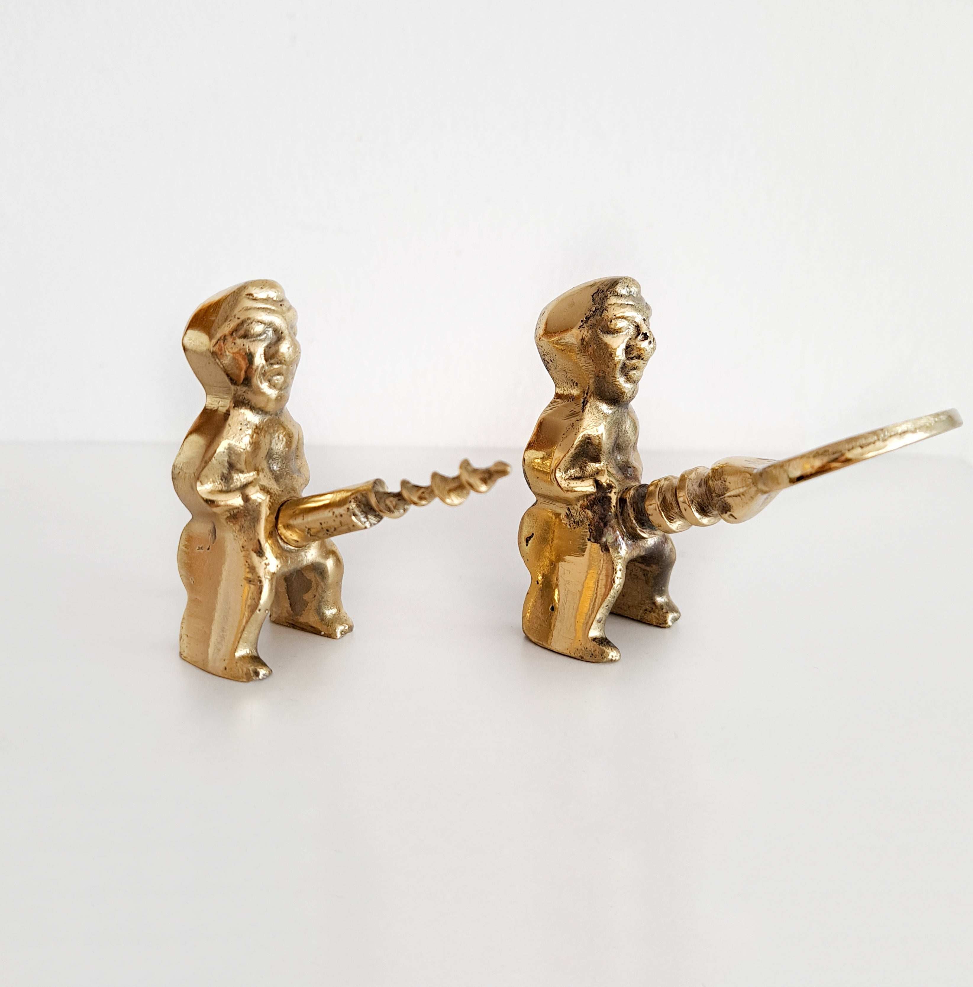 Brass Priapus Wine & Bottle Opener Set – Vintage-Style Fertility God Corkscrew Tool