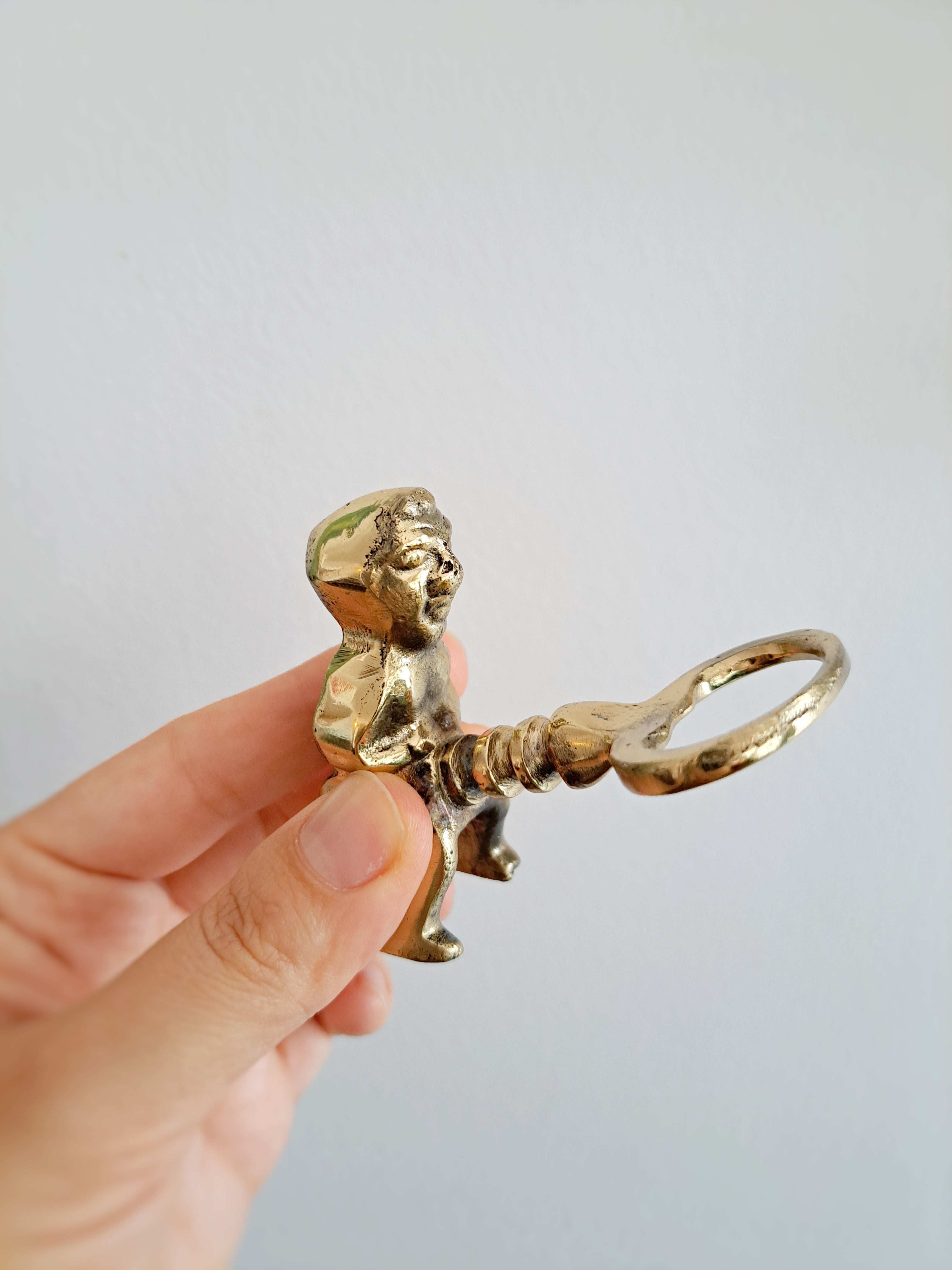 Brass Priapus Wine & Bottle Opener Set – Vintage-Style Fertility God Corkscrew Tool