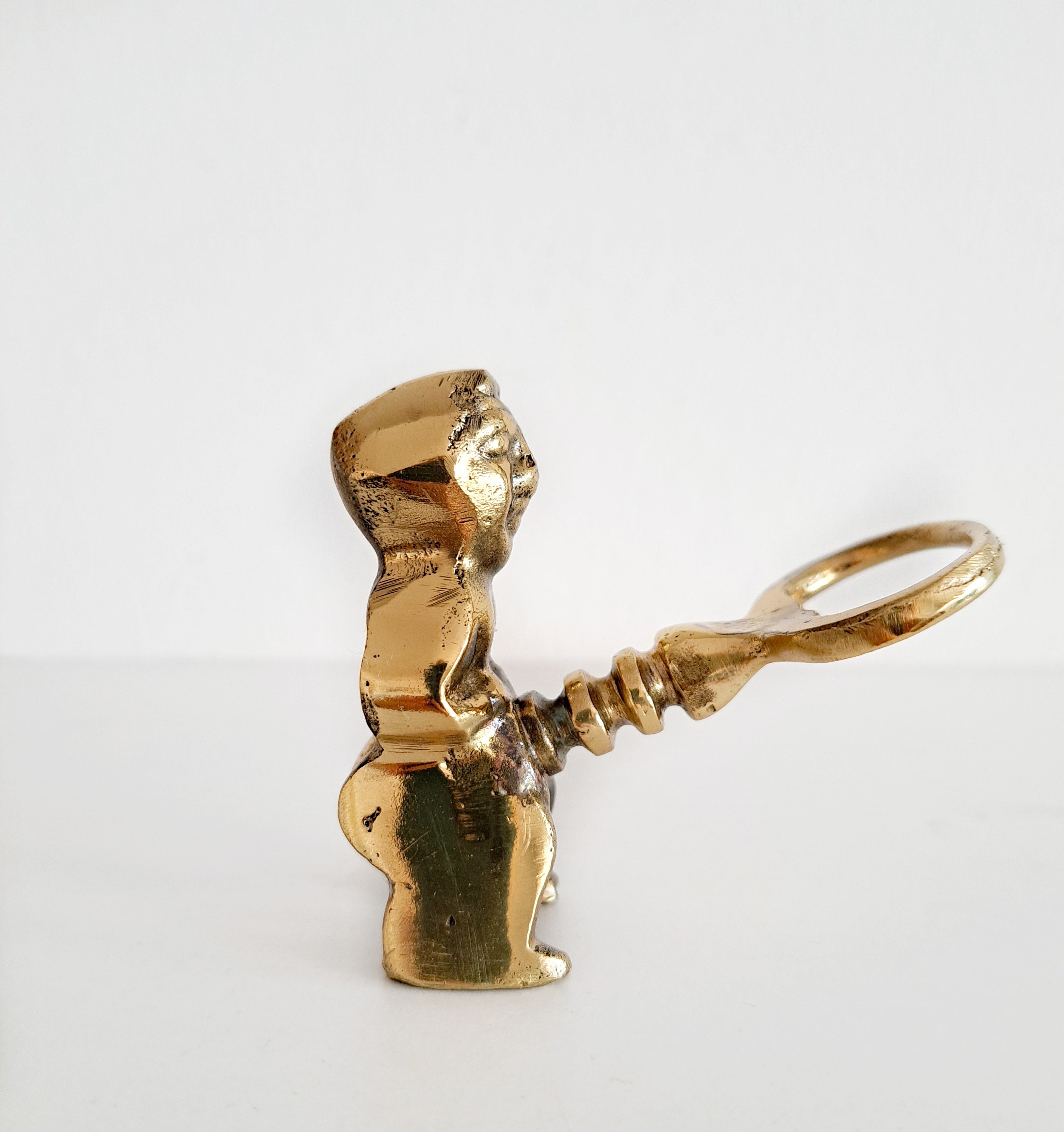 Brass Priapus Wine & Bottle Opener Set – Vintage-Style Fertility God Corkscrew Tool