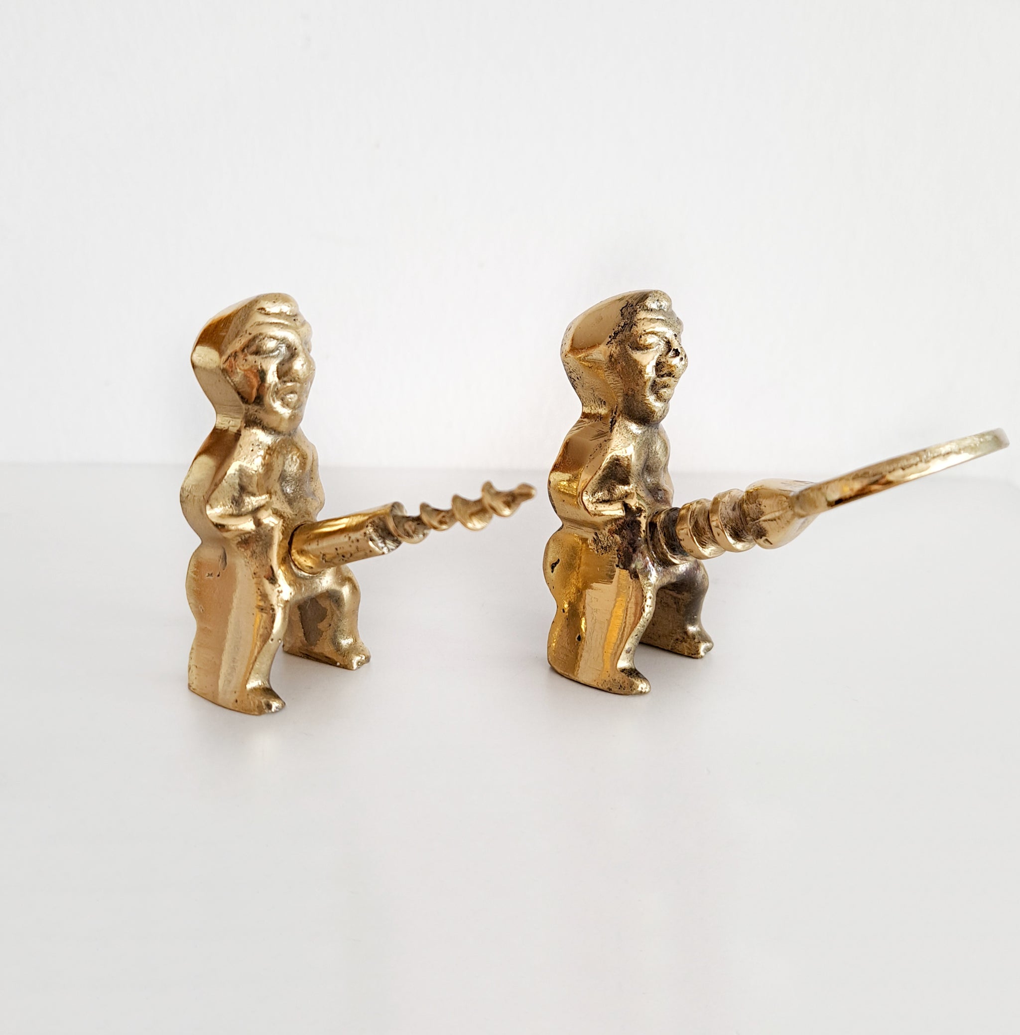 Brass Priapus Wine & Bottle Opener Set – Vintage-Style Fertility God Corkscrew Tool