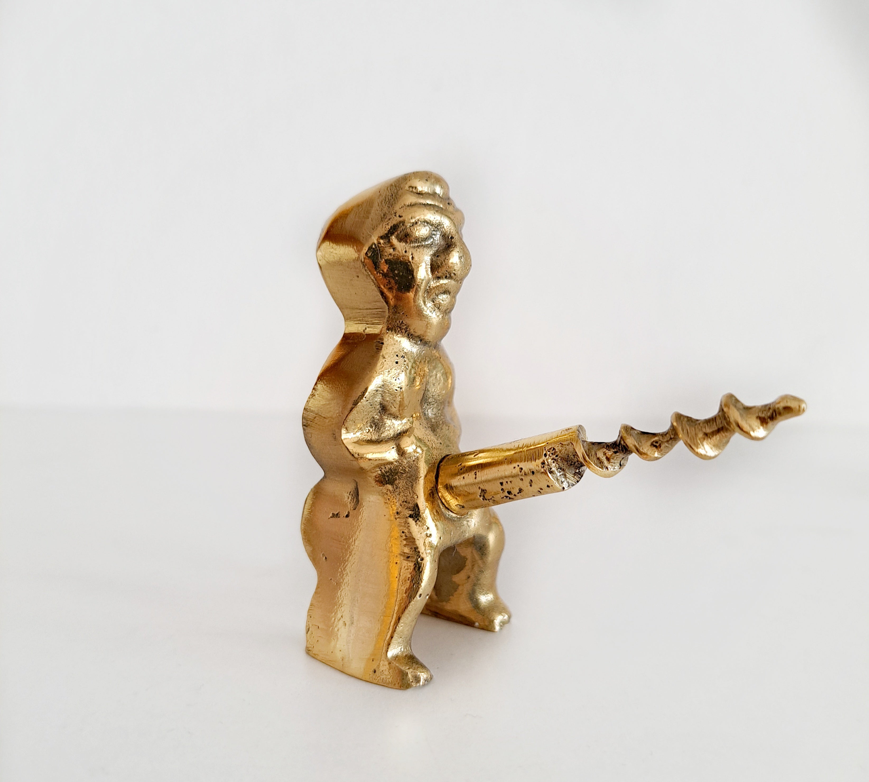Brass Priapus Wine & Bottle Opener Set – Vintage-Style Fertility God Corkscrew Tool