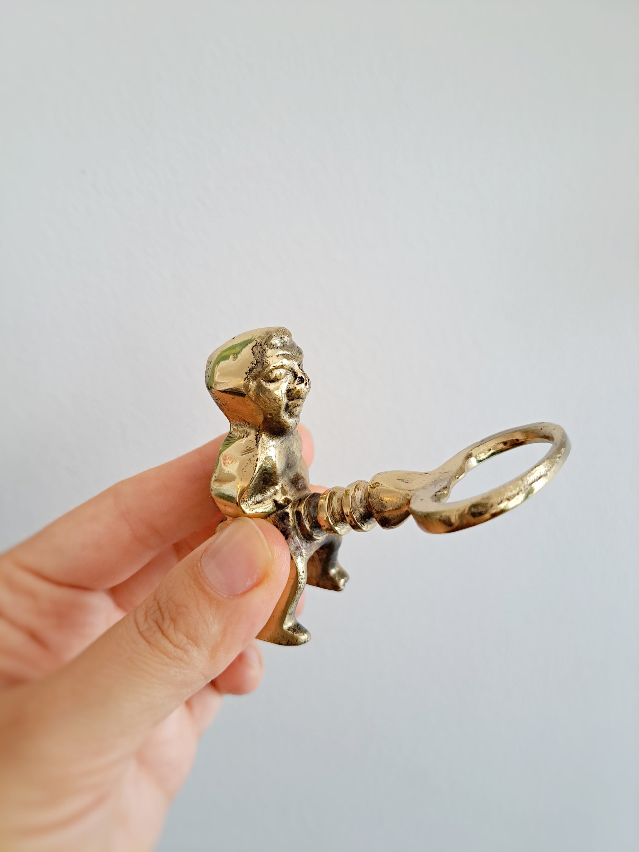 Brass Priapus Wine & Bottle Opener Set – Vintage-Style Fertility God Corkscrew Tool