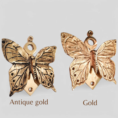 Solid Brass Butterfly Door Knocker – Gold & Antique Gold