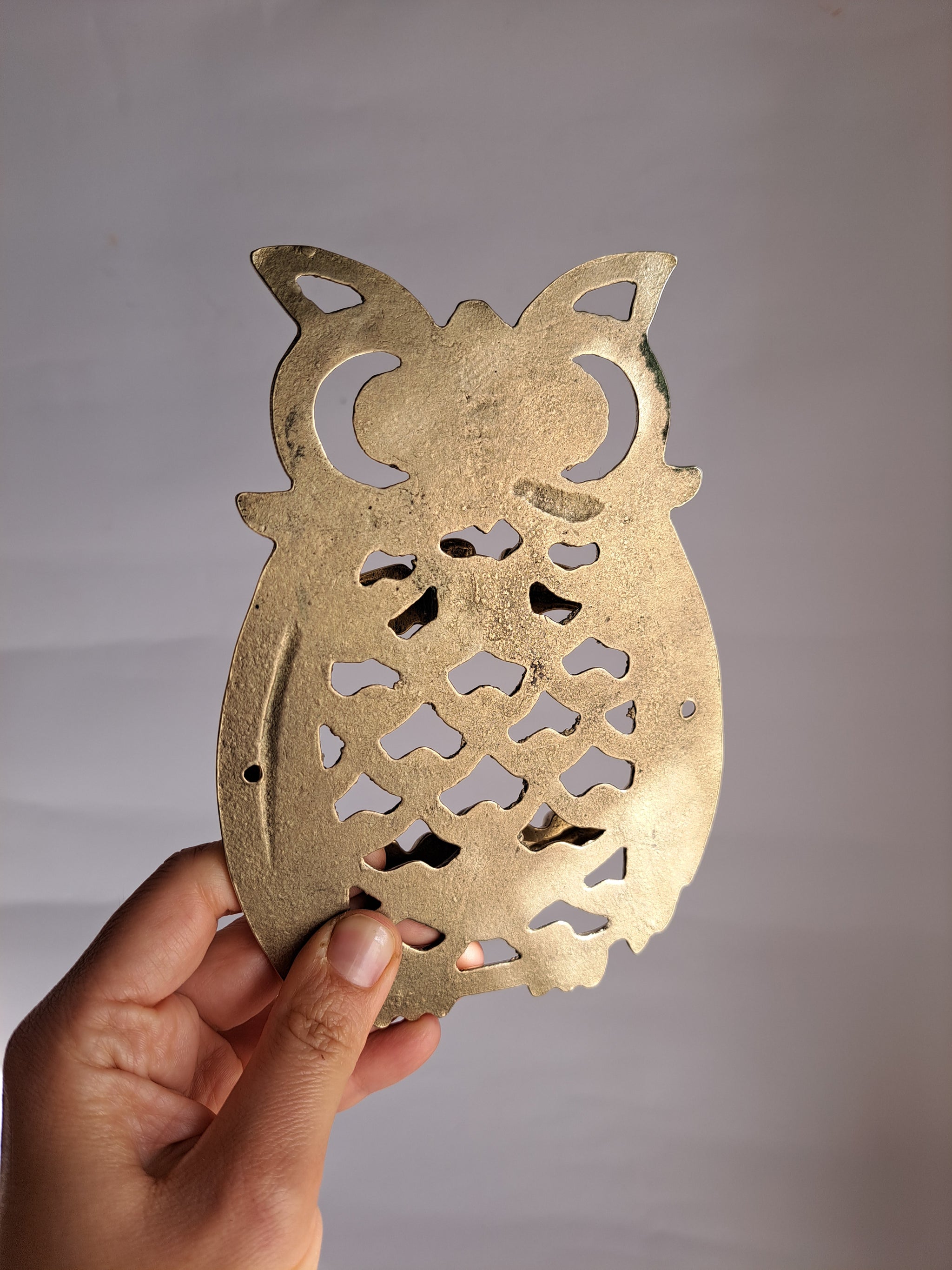 Gold Brass Owl Door Knocker – Handcrafted Unique Design