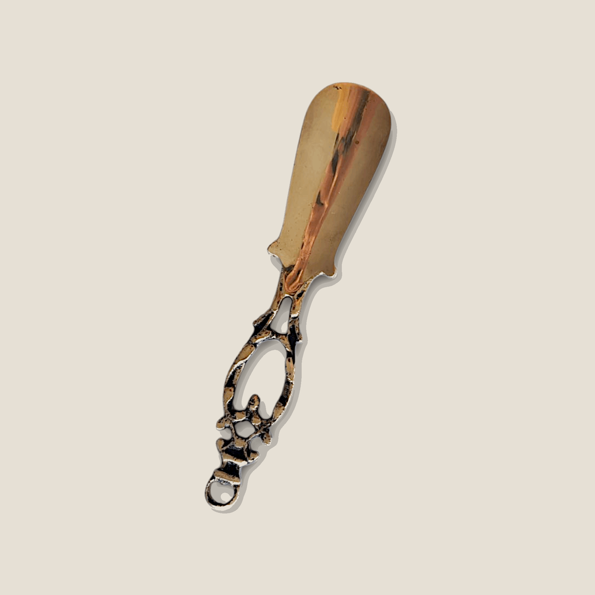 Small Vintage Brass Shoe Horn - Handmade Gold Boot Pull - Classic Antique-Style Shoe Accessory