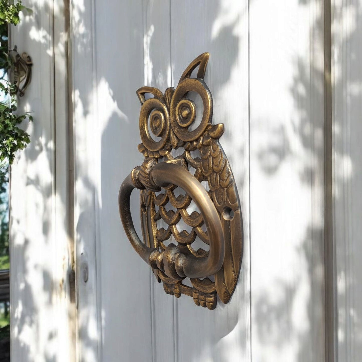 Gold Brass Owl Door Knocker – Handcrafted Unique Design