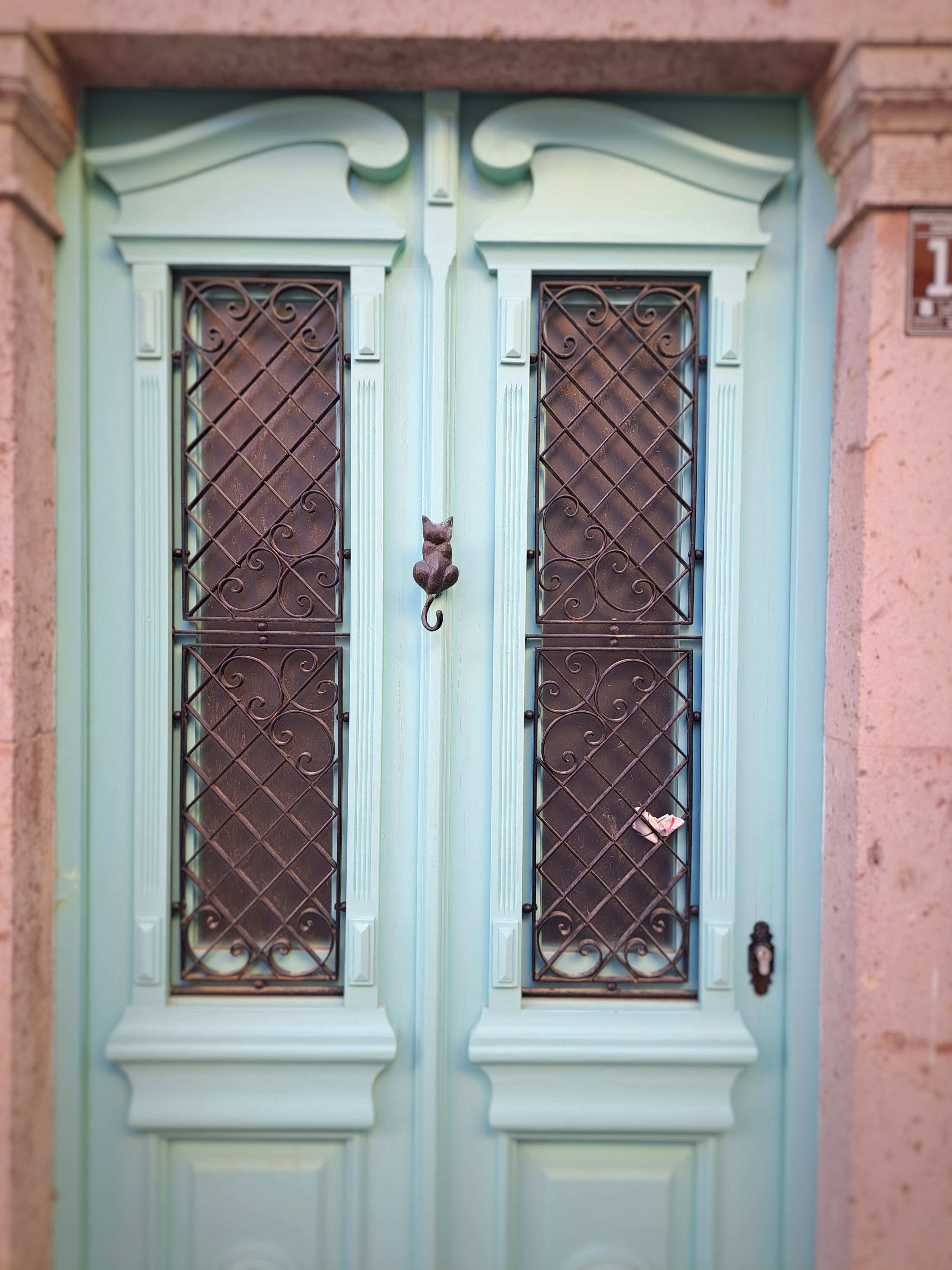 Vintage Brass Cat Door Knocker, Gold & Antique Design
