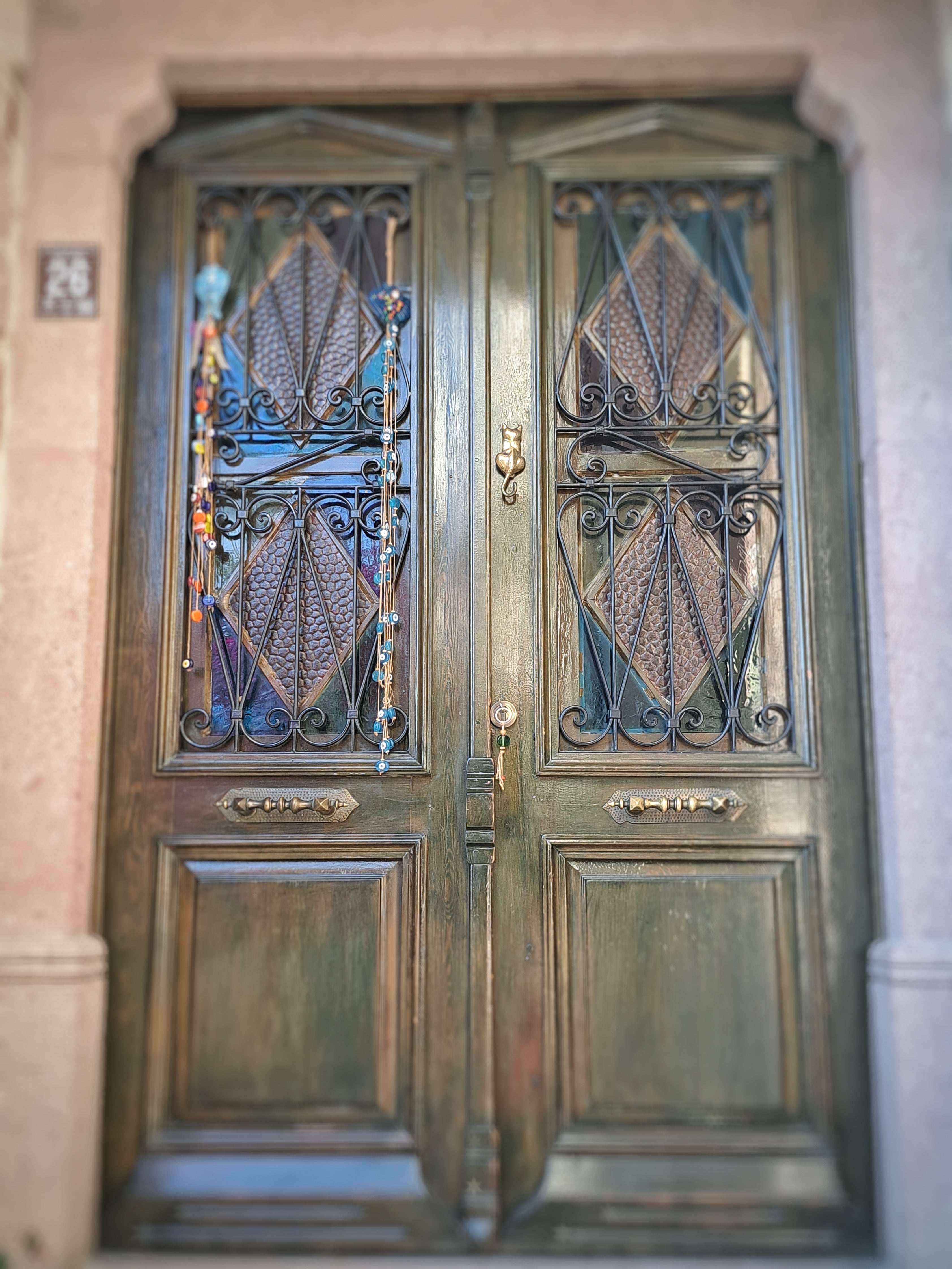 Vintage Brass Cat Door Knocker, Gold & Antique Design