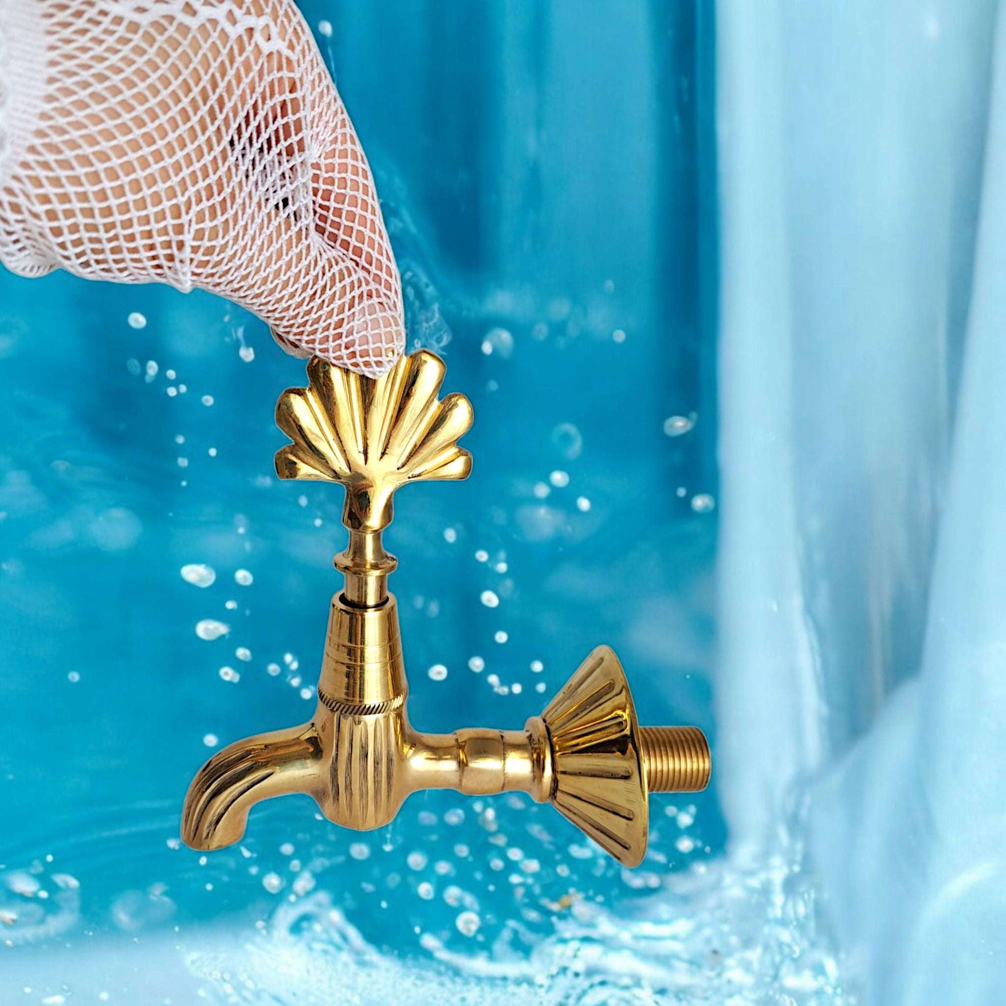 Handmade Vintage Brass Wall Faucet – Ottoman Style Turkish Bath Tap