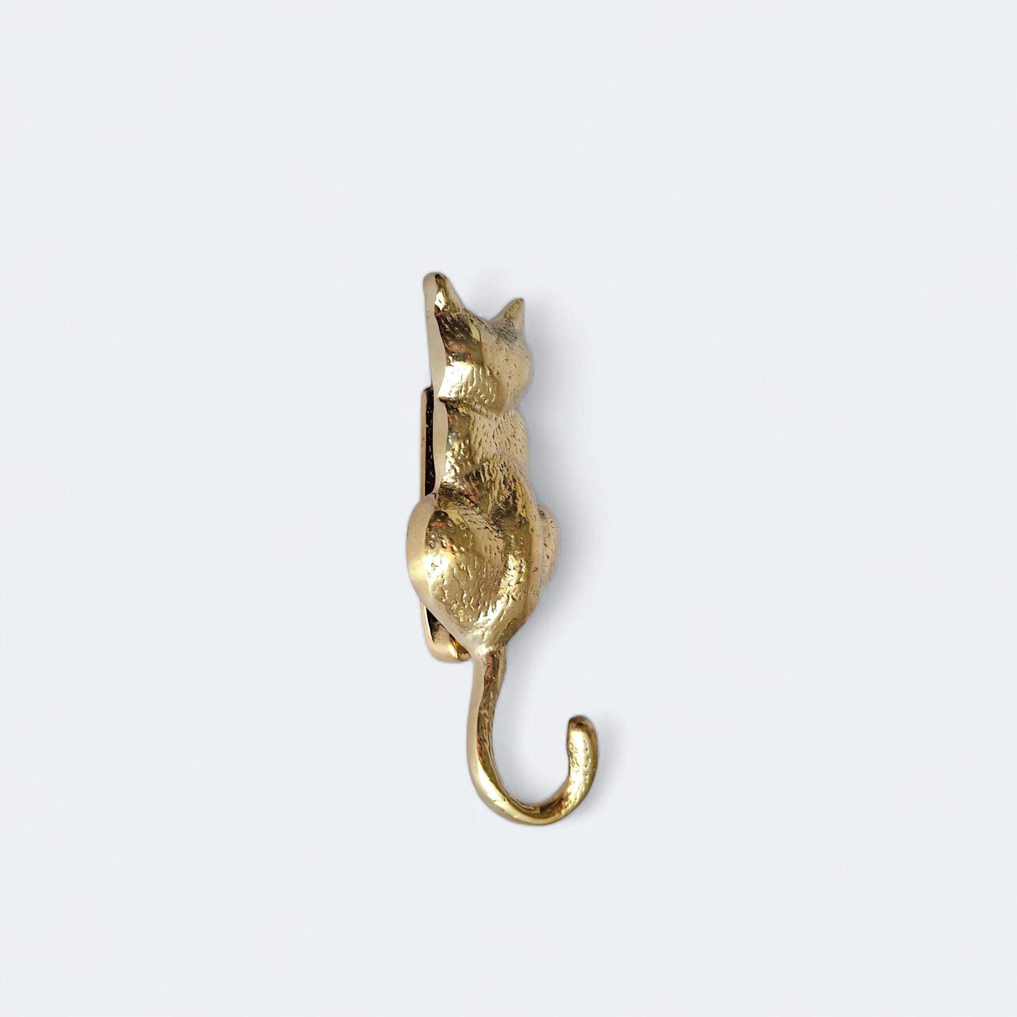 Vintage Brass Cat Door Knocker, Gold & Antique Design
