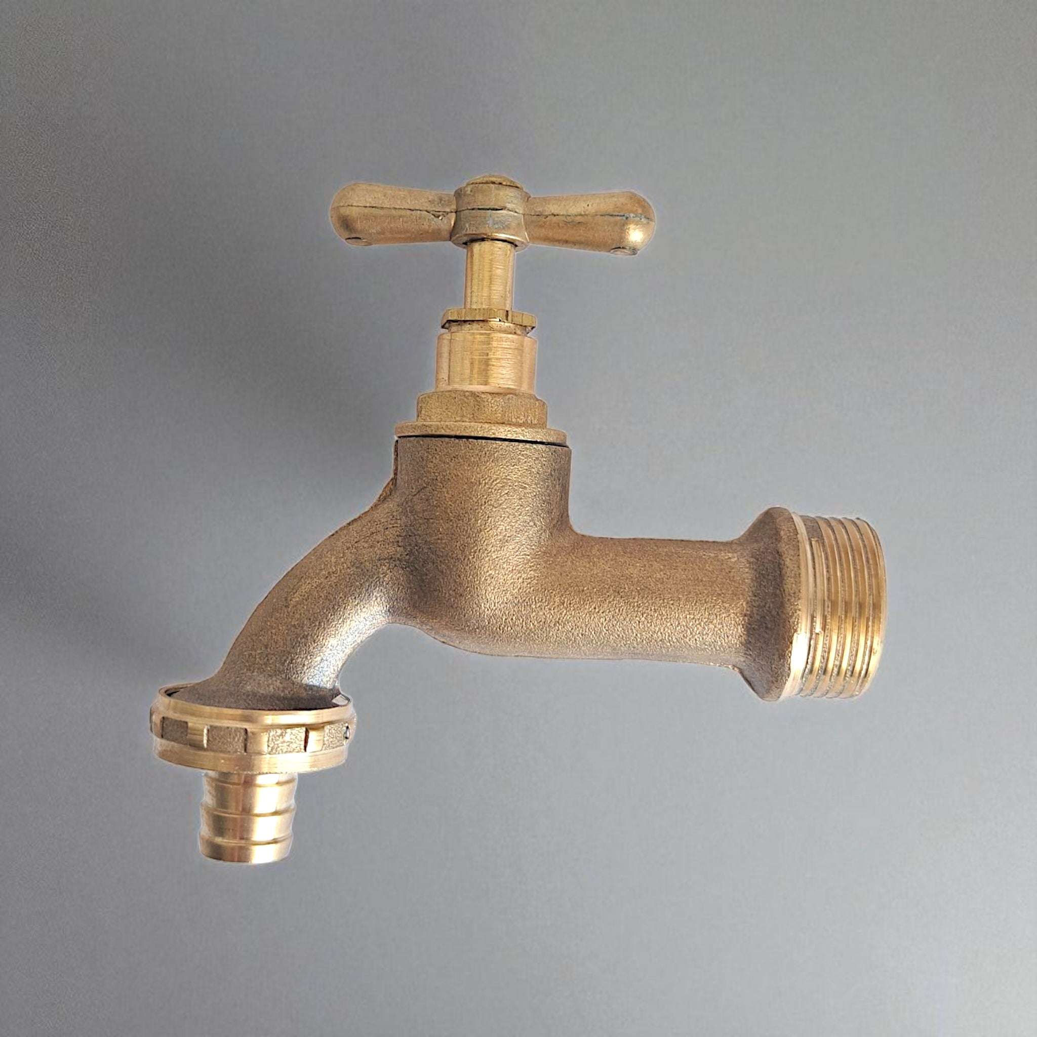 Vintage Brass Garden Tap - Handcrafted Antique Style Outdoor Faucet for Hose Bib Spigot