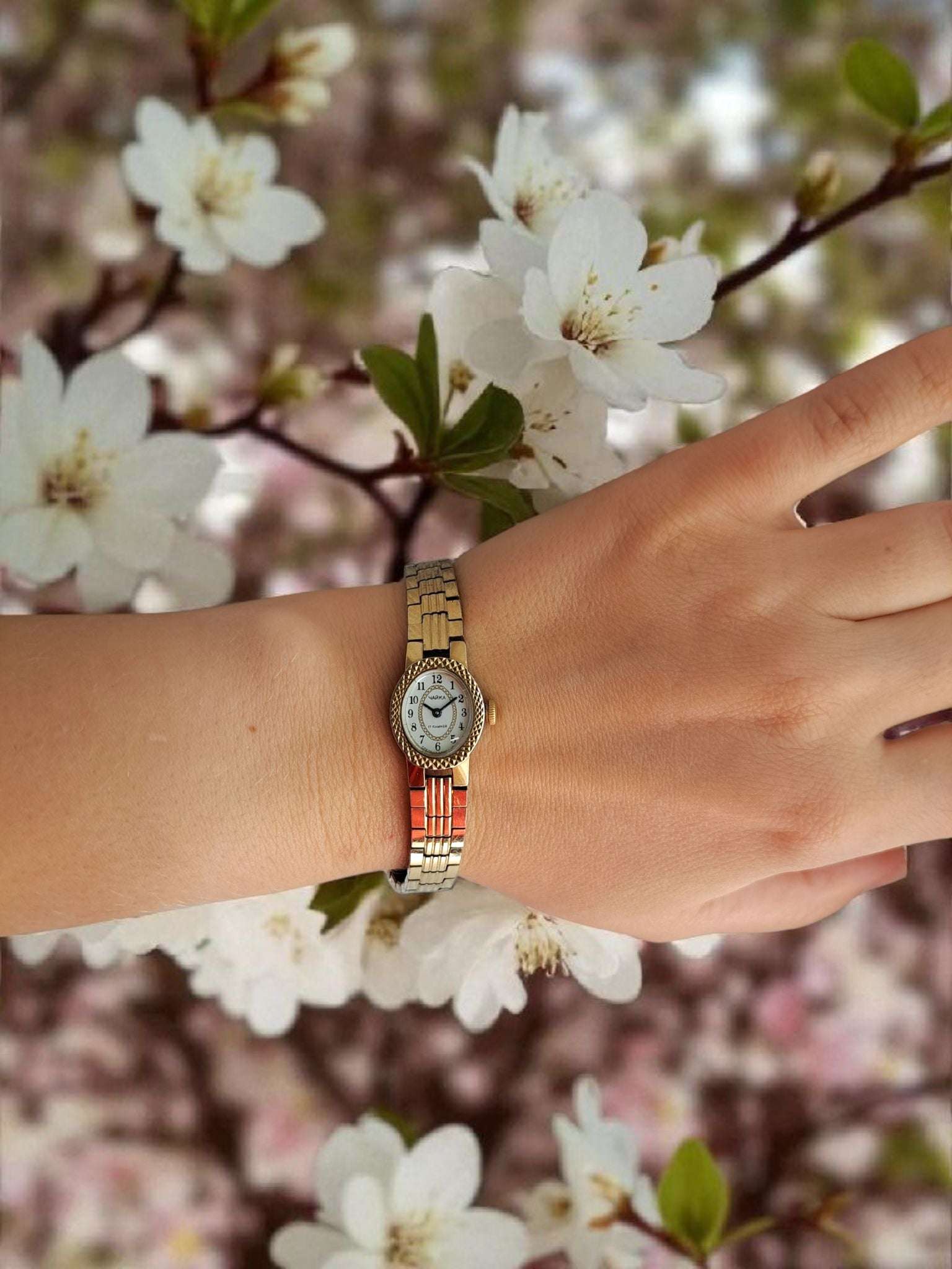 Vintage Chaika Gold Wind-Up Women's Watch