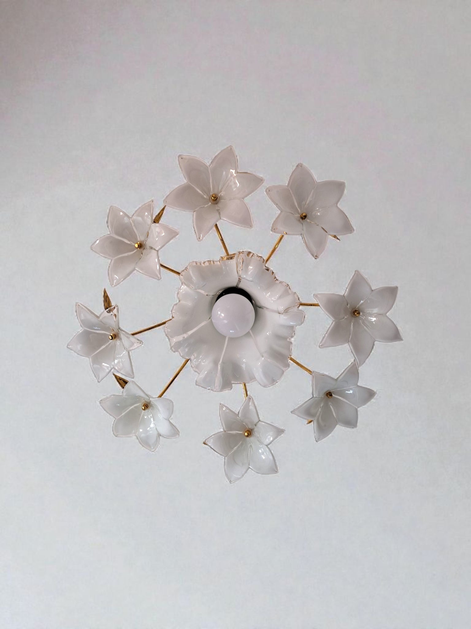 decorative white glass flower lighting