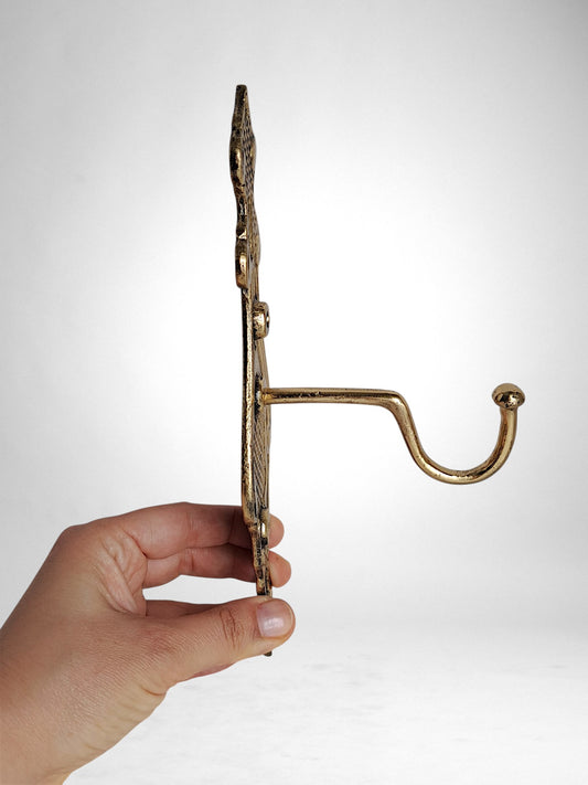 Handcast Solid Brass Wall Hook – Decorative Victorian Towel, Coat & Robe Hanger