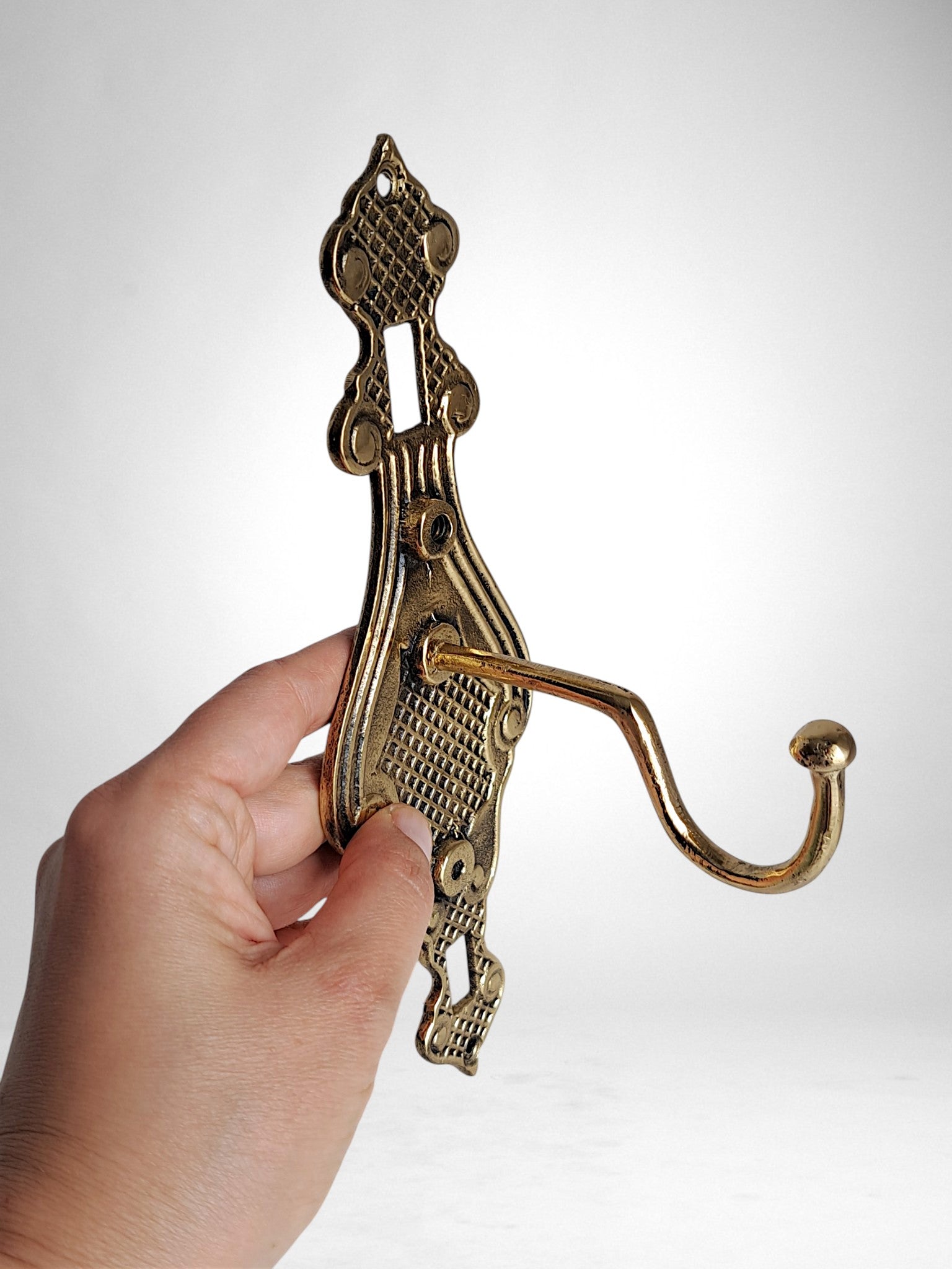 Handcast Solid Brass Wall Hook – Decorative Victorian Towel, Coat & Robe Hanger