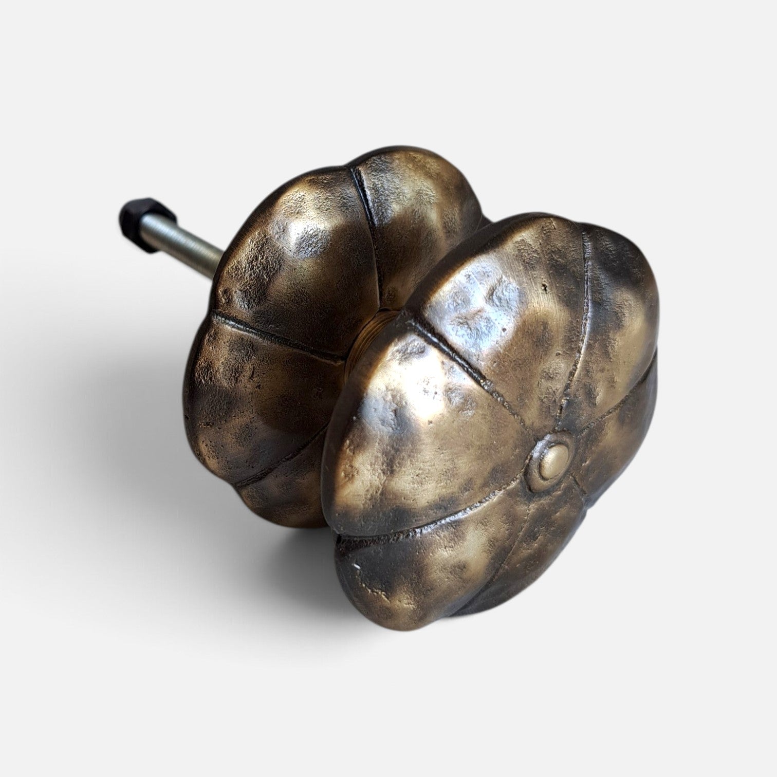 Antique Brass Floral Door Knob – Handmade Fixed Flower Door Pull Handle