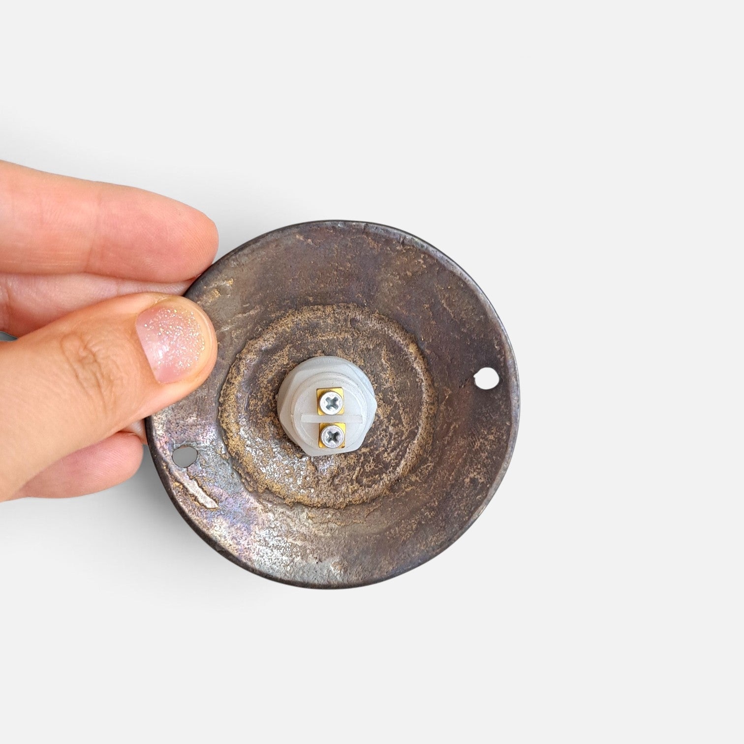 Leaf Cast Brass Door Bell – Handmade Antique Gold Botanical Doorbell
