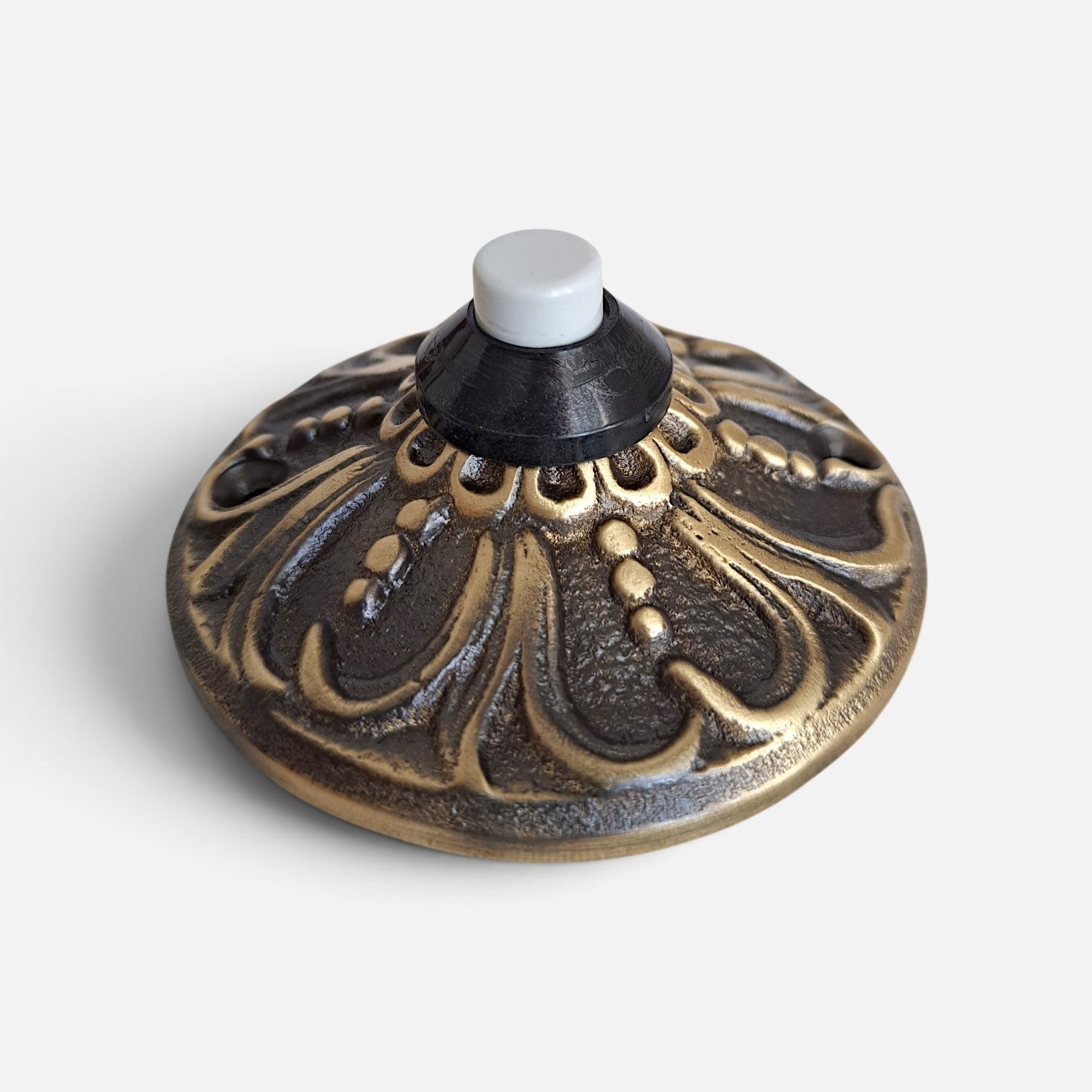 Victorian Cast Brass Door Bell – Handmade Antique Gold Wall Mounted Doorbell