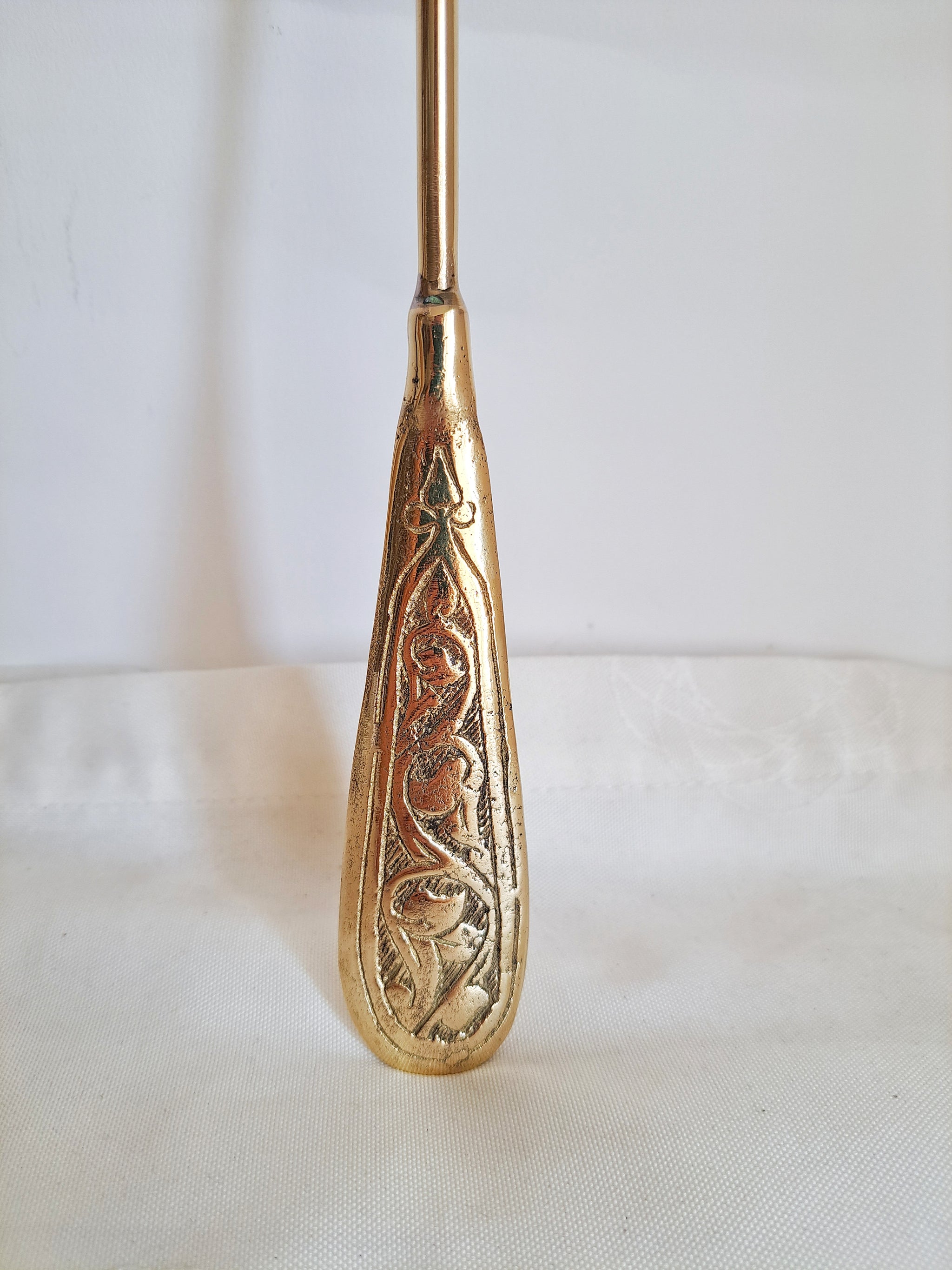 Handmade Solid Brass Shoehorn 48 cm | Long Vintage Shoe Horn Made in Turkey