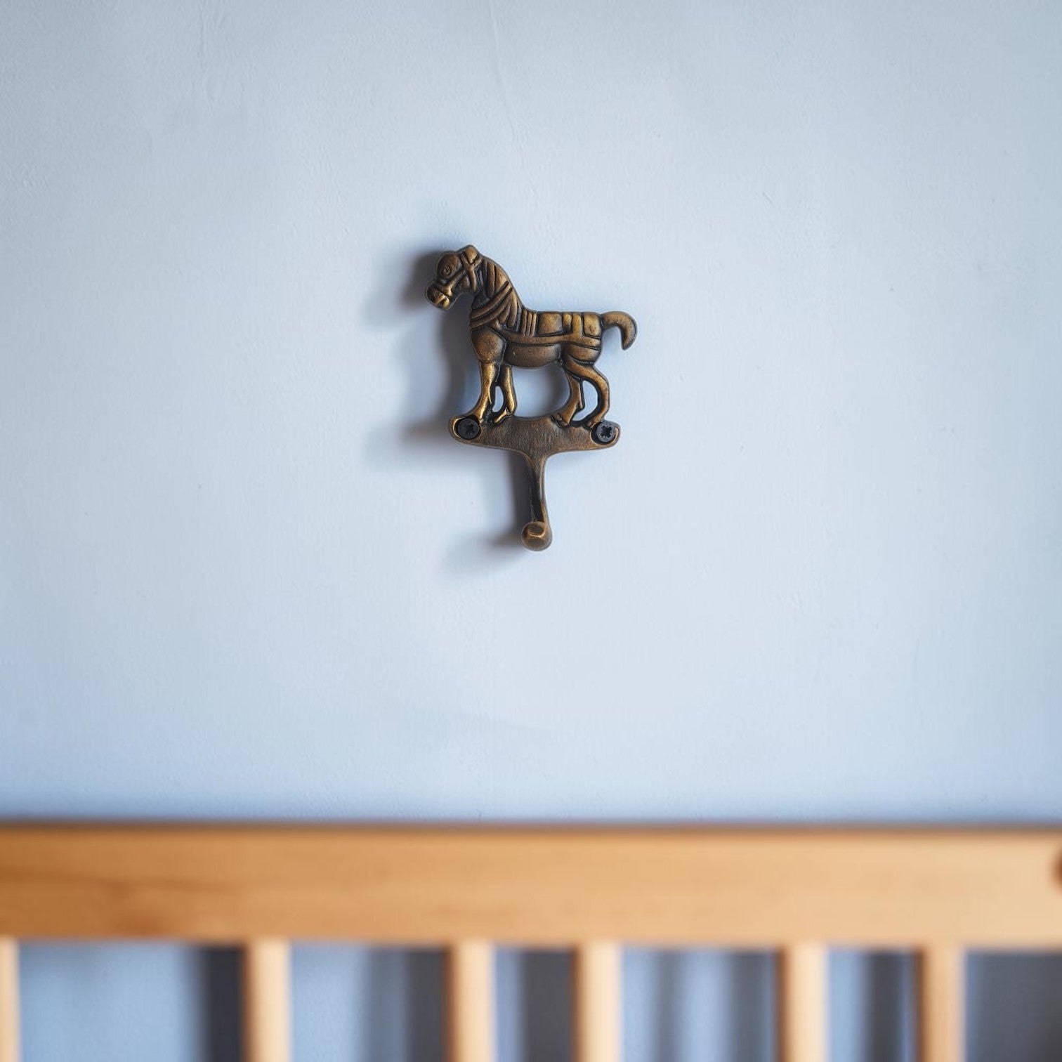 Brass Horse Wall Hook | Vintage Equestrian Coat & Robe Hanger