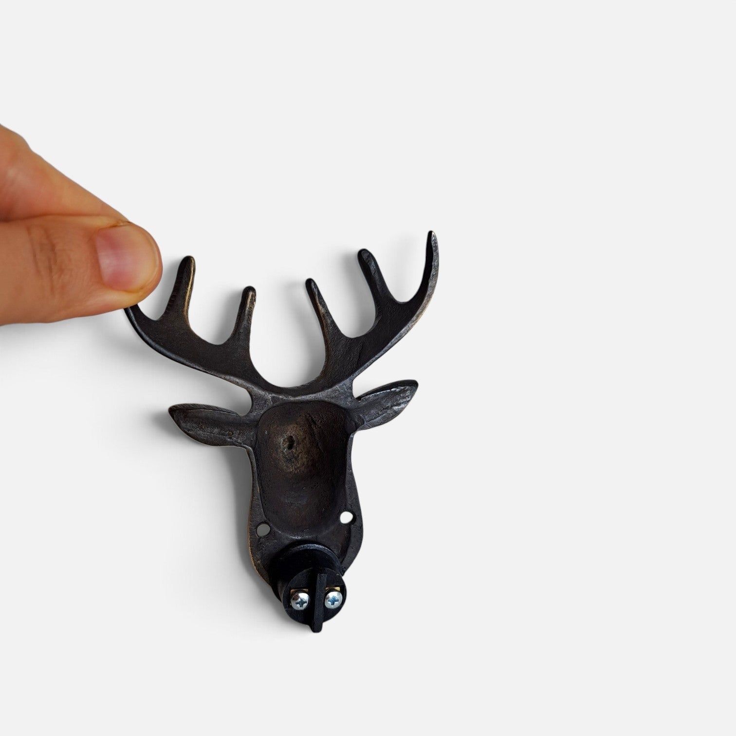 Brass Deer Head Doorbell | Handmade Wall Mounted Decorative Bell