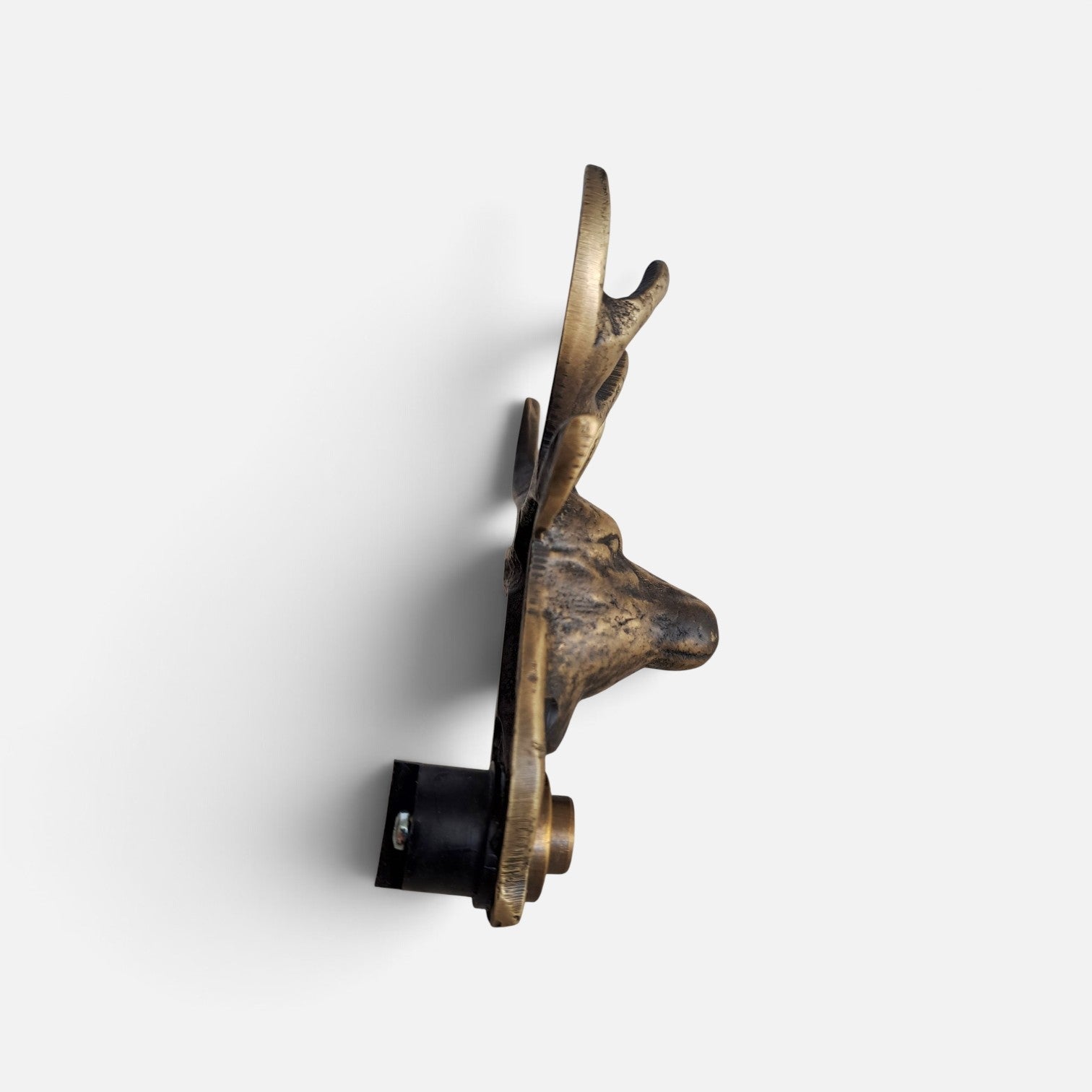 Brass Deer Head Doorbell | Handmade Wall Mounted Decorative Bell