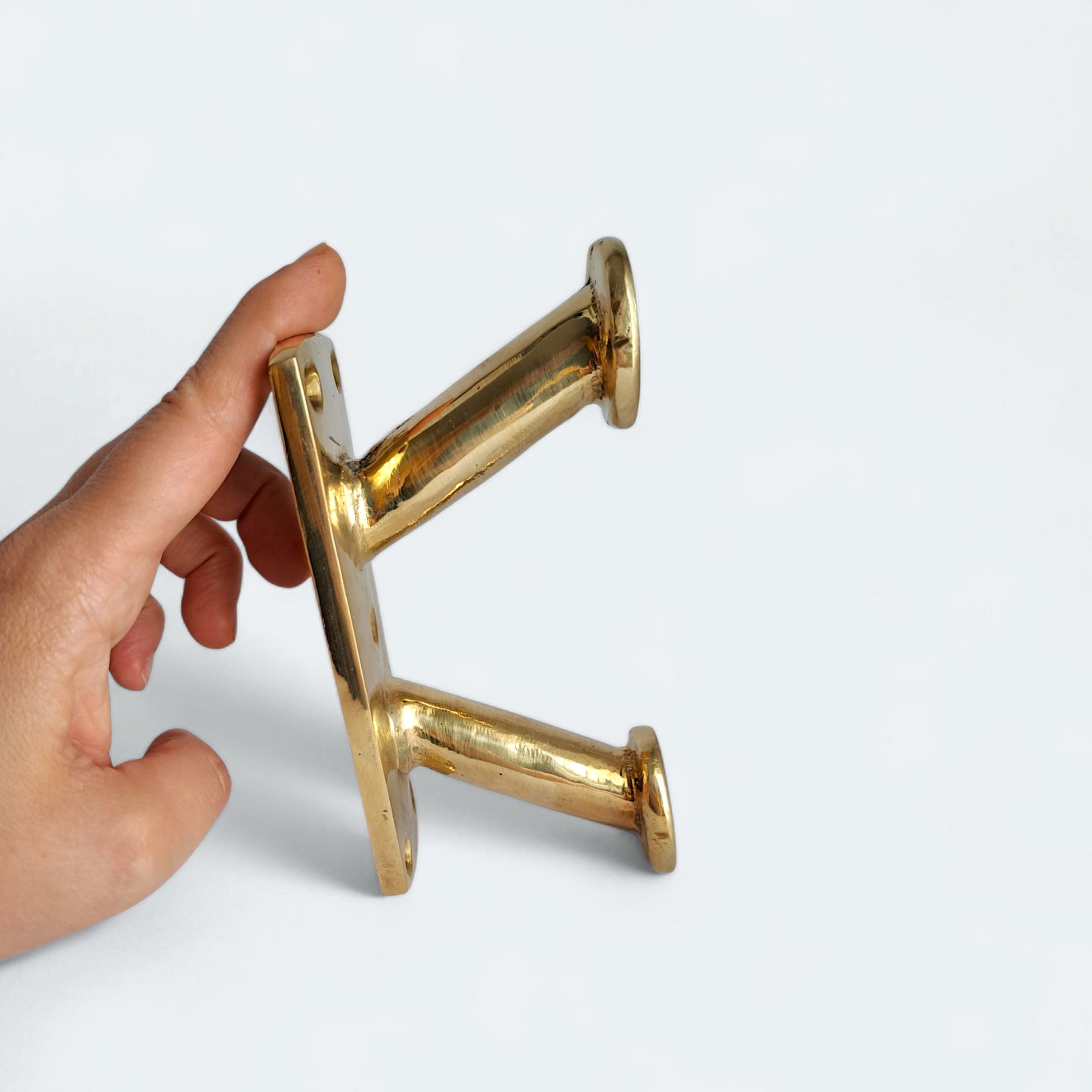 Handcrafted Solid Brass V-Shaped Boat Cleat – Nautical Gold Rope Holder for Dock & Home
