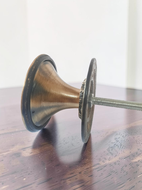 Vintage Brass Door Knob – Antique Gold Floral Entry Door Handle for Interior & Exterior Doors
