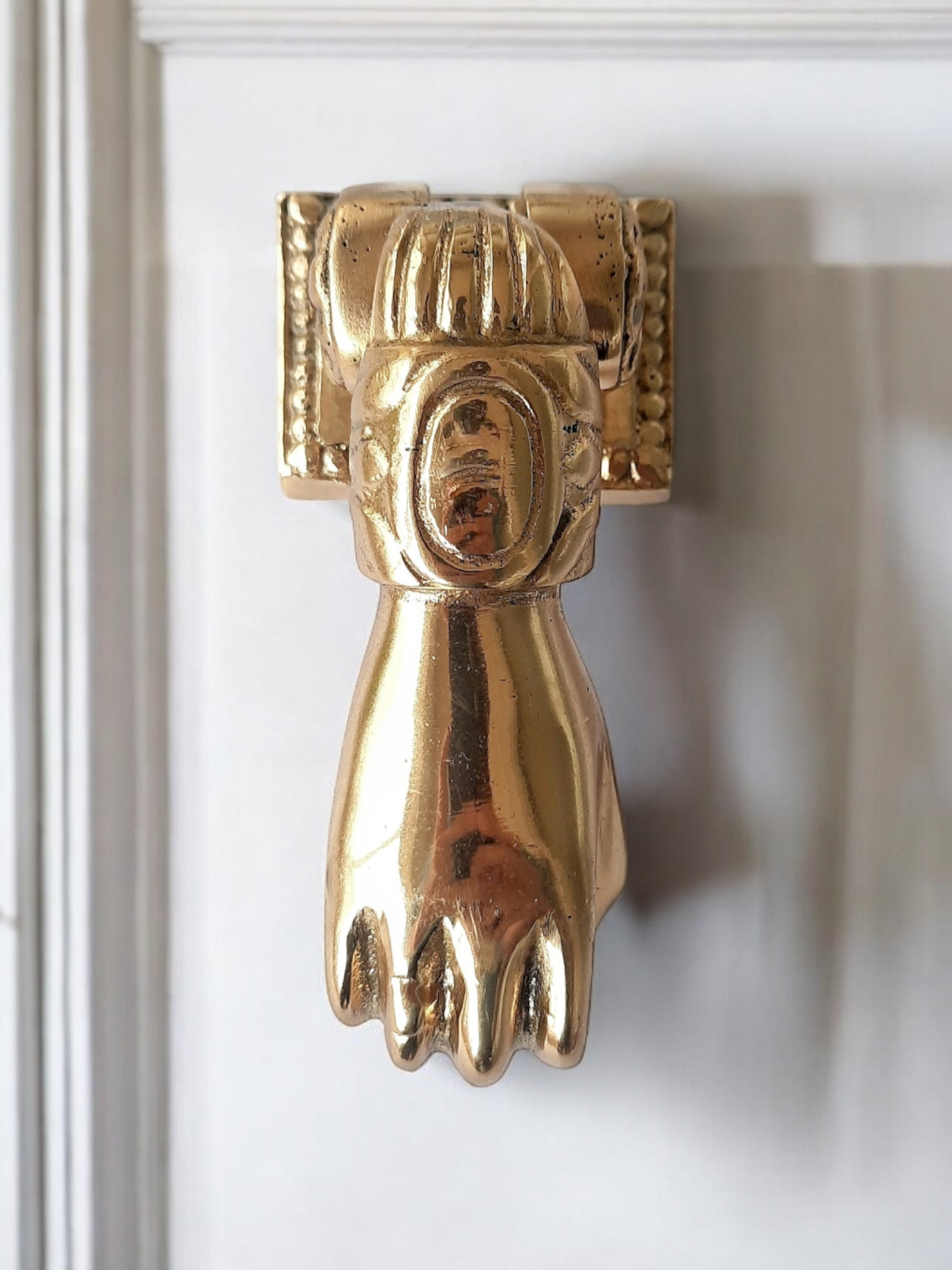 Vintage Brass Fatima's Hand Door Knocker – Mirror Gold
