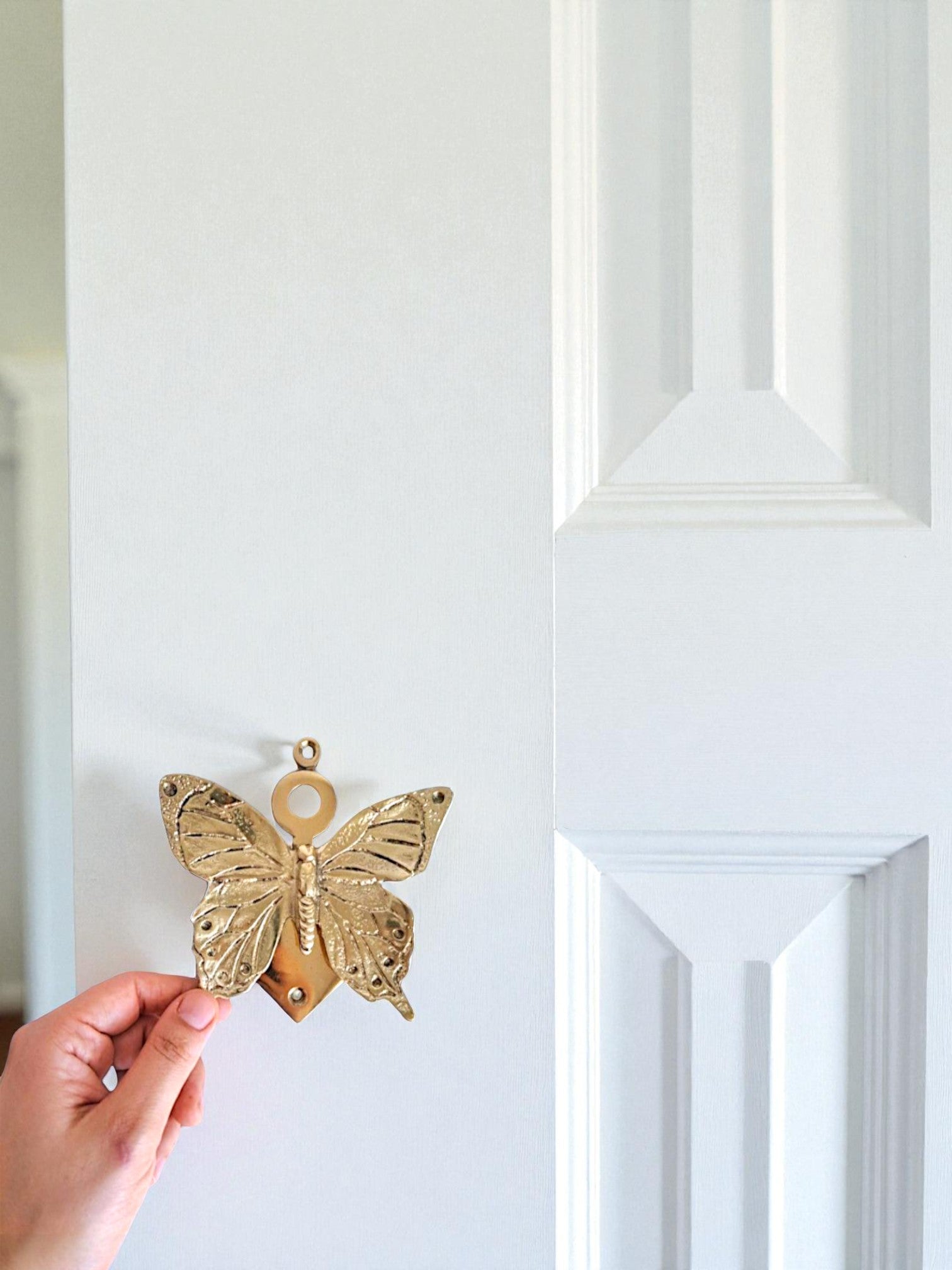 Solid Brass Butterfly Door Knocker – Gold & Antique Gold